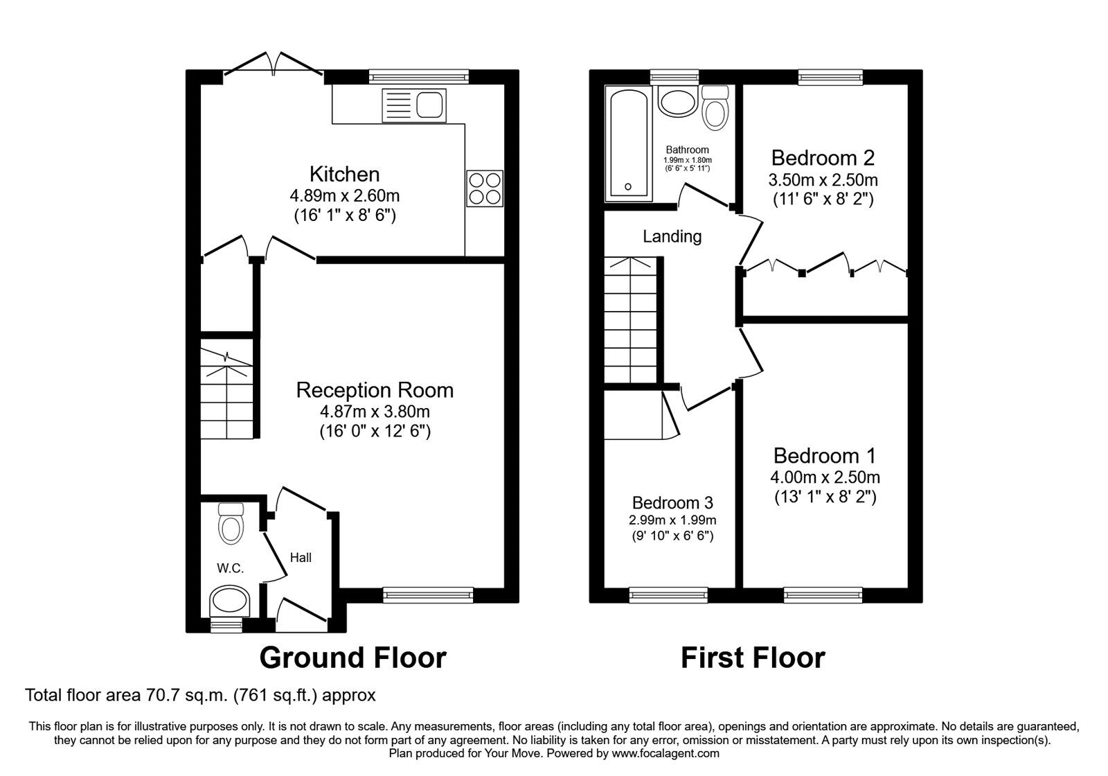 Floorplan of 3 bedroom End Terrace House for sale, Vallum Gardens, Carlisle, Cumbria, CA2