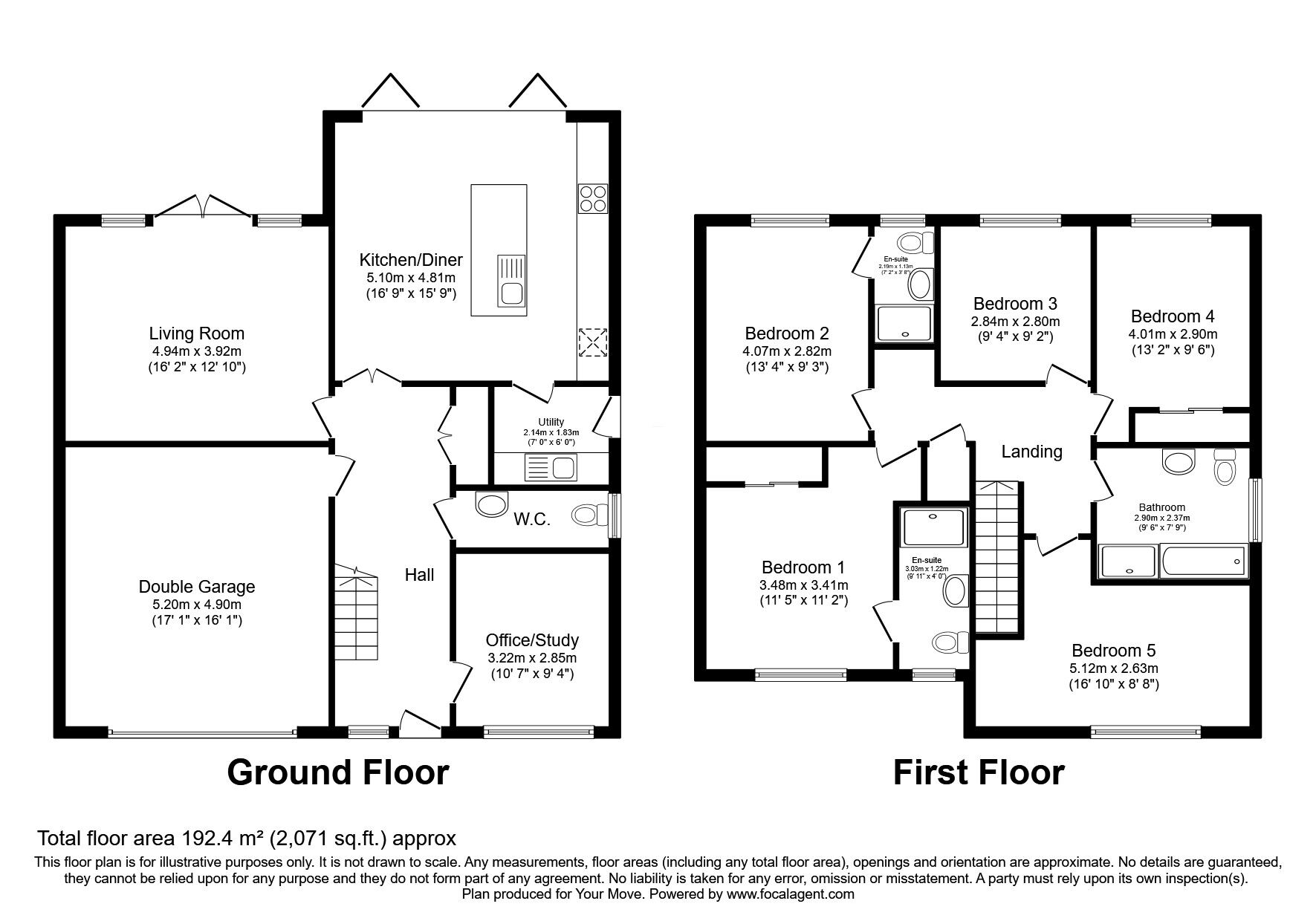 Floorplan of 5 bedroom Detached House for sale, Pepperill Place, Brampton, Cumbria, CA8