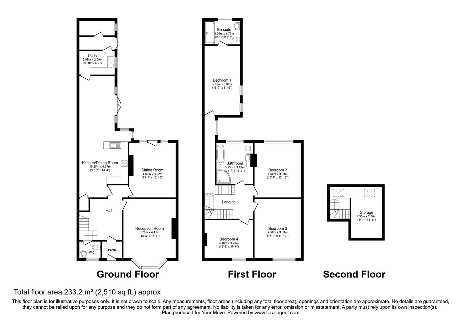 Floorplan of 4 bedroom Mid Terrace House for sale, Carlton Gardens, Stanwix, Cumbria, CA3