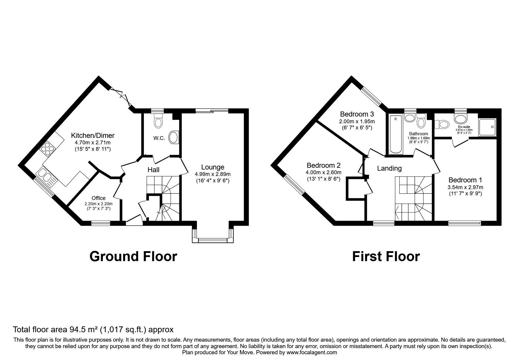 Floorplan of 3 bedroom End Terrace House for sale, Linton Close, Carlisle, Cumbria, CA1