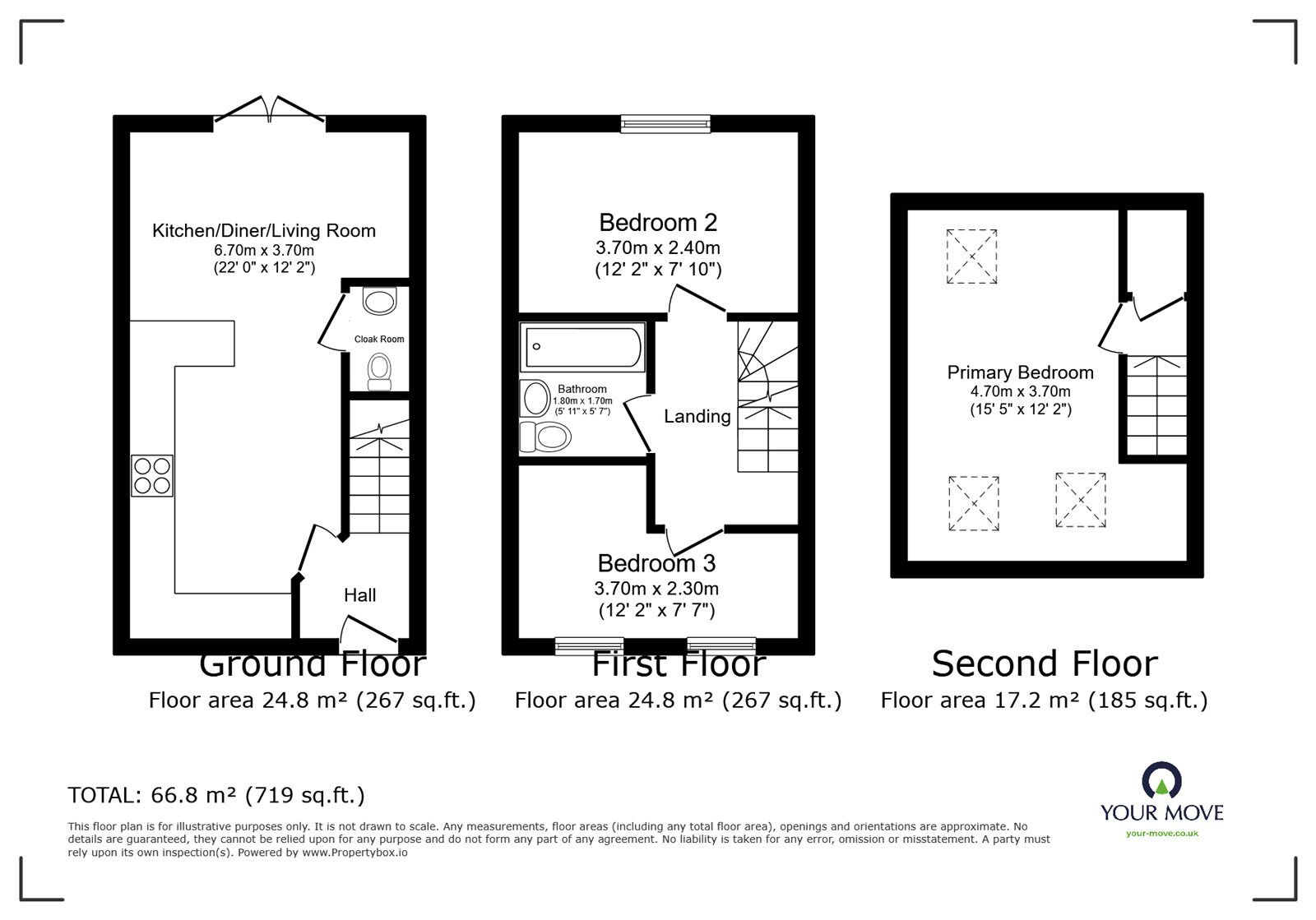 Floorplan of 3 bedroom Mid Terrace House for sale, Bleaberry Way, Carlisle, Cumbria, CA2