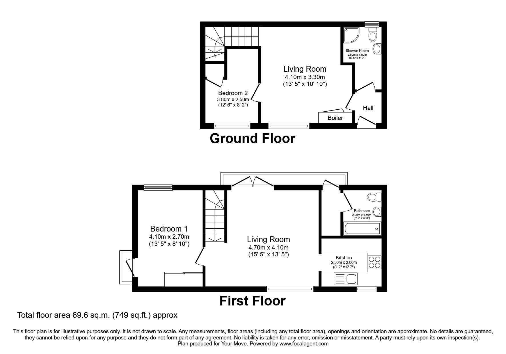 Floorplan of 2 bedroom Mid Terrace House for sale, Barrock Park, Southwaite, Cumbria, CA4