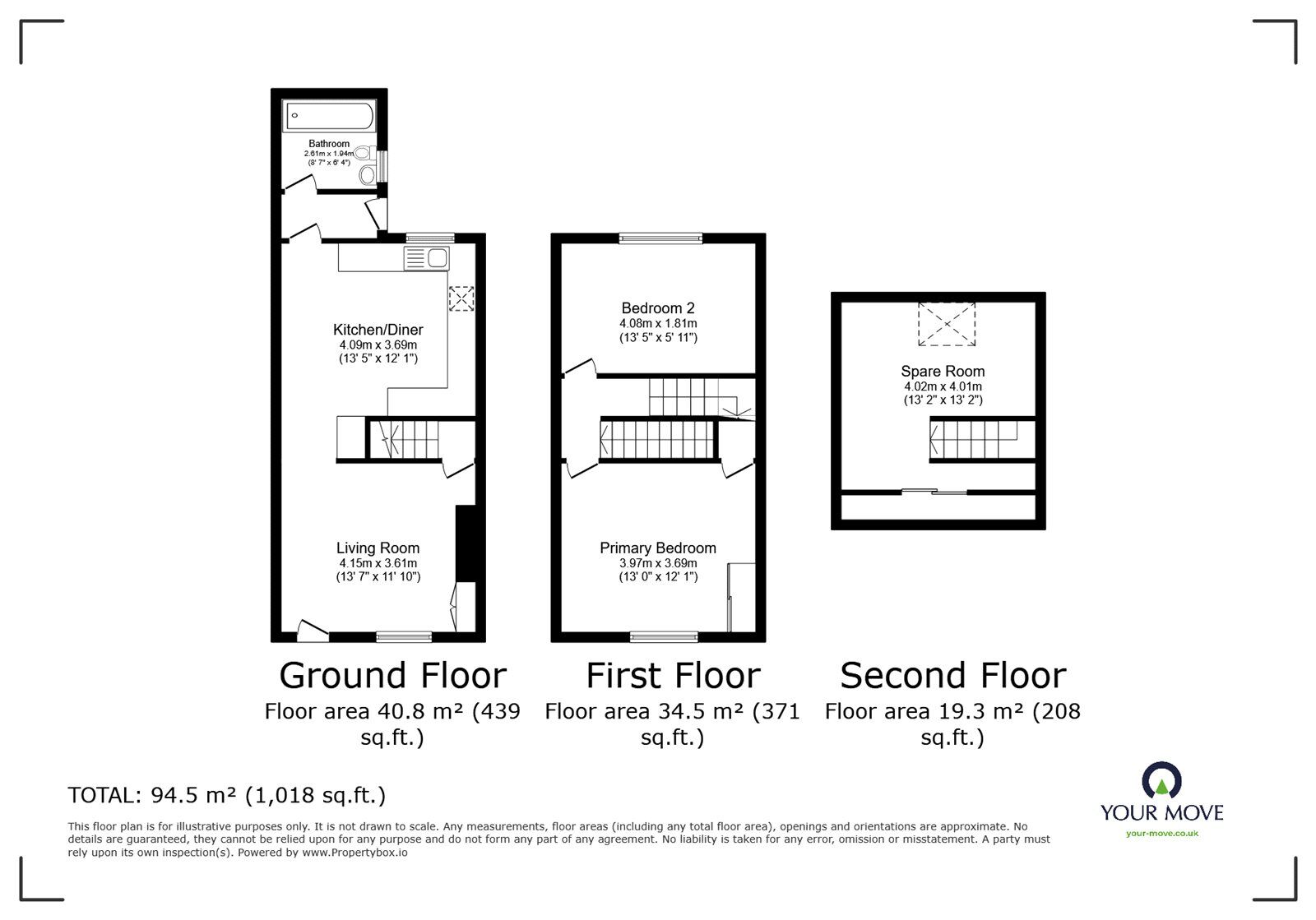 Floorplan of 2 bedroom Mid Terrace House for sale, East Dale Street, Carlisle, Cumbria, CA2