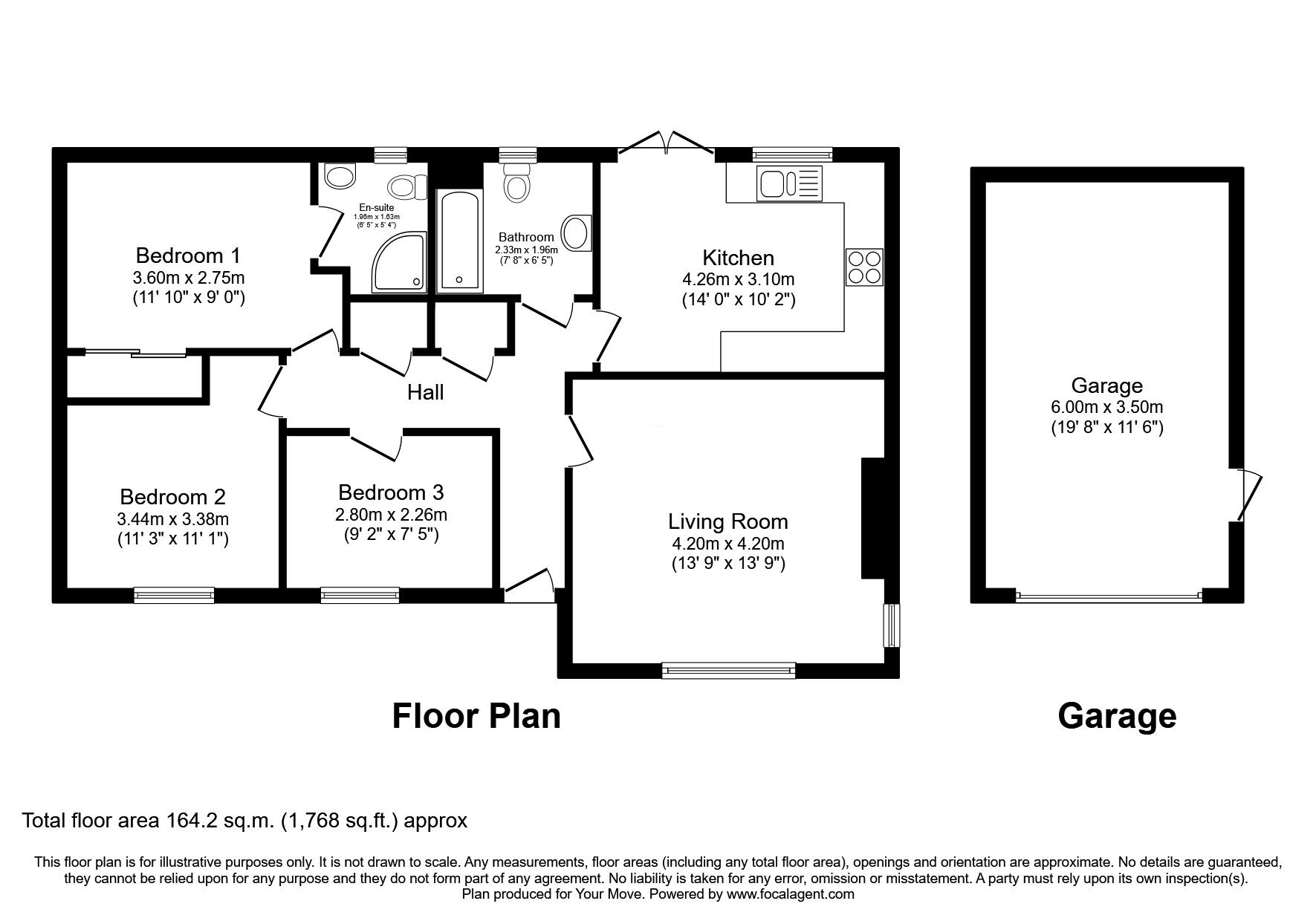 Floorplan of 3 bedroom Detached Bungalow for sale, Croftlands Close, Great Orton, Cumbria, CA5