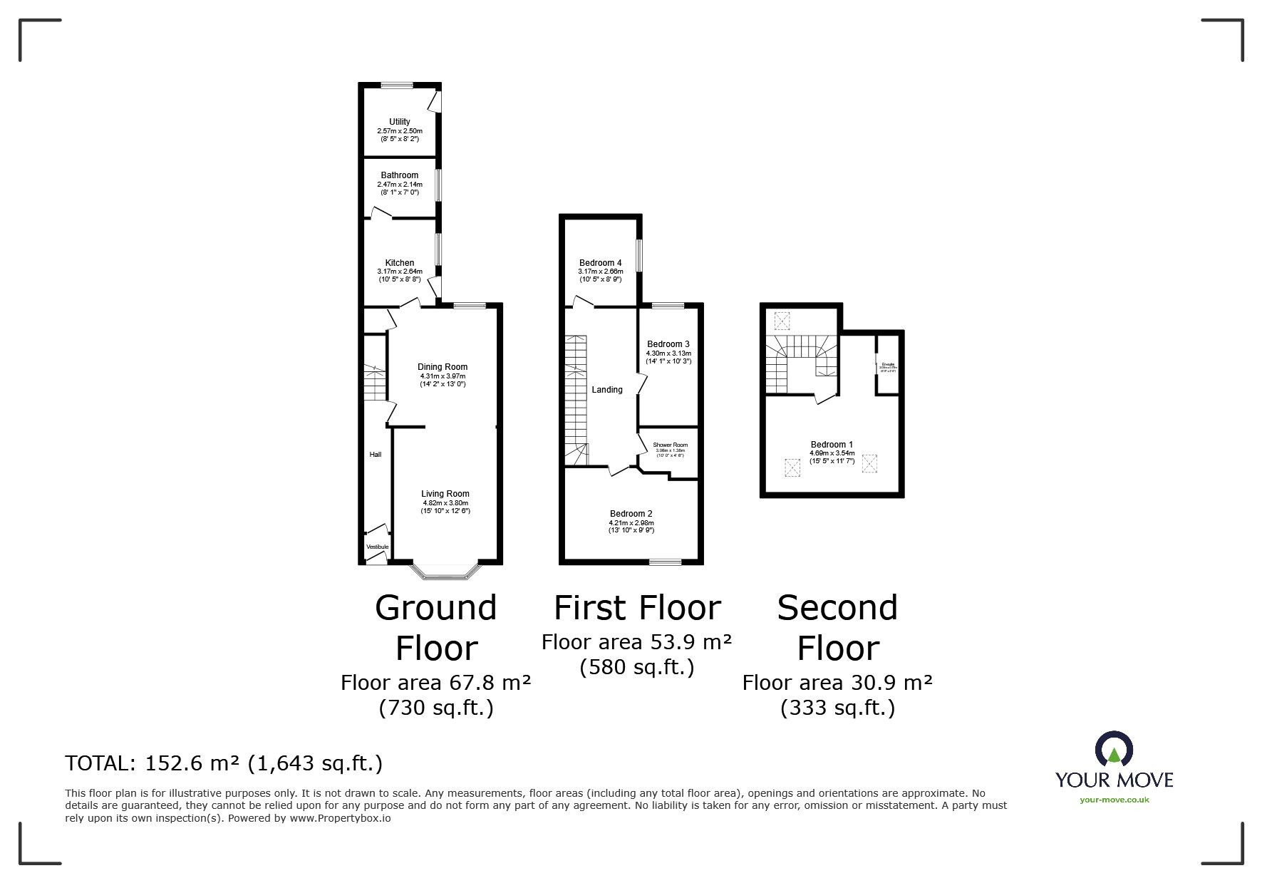 Floorplan of 4 bedroom Mid Terrace House for sale, Currock Road, Carlisle, Cumbria, CA2