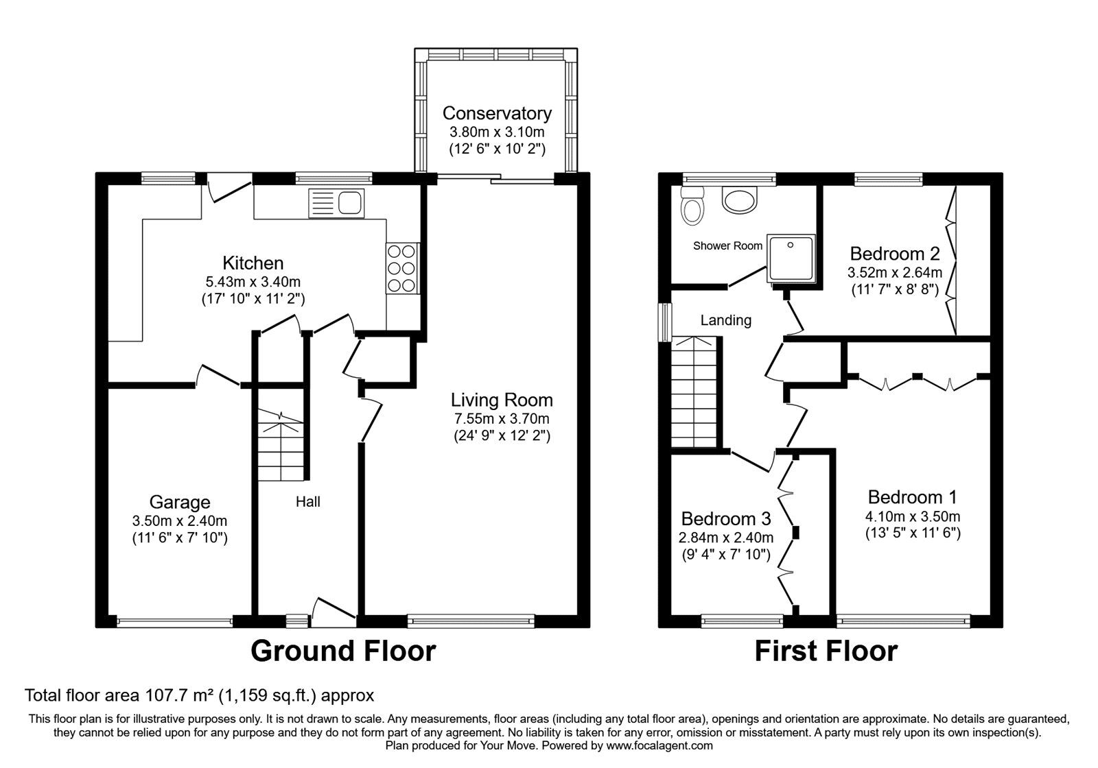 Floorplan of 3 bedroom Semi Detached House for sale, Hebden Avenue, Carlisle, Cumbria, CA2