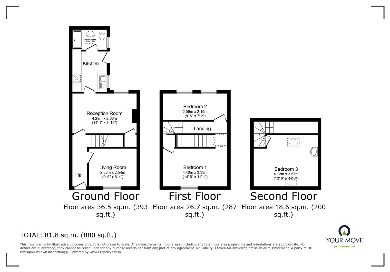 Floorplan of 3 bedroom Mid Terrace House for sale, Head Street, Carlisle, Cumbria, CA2