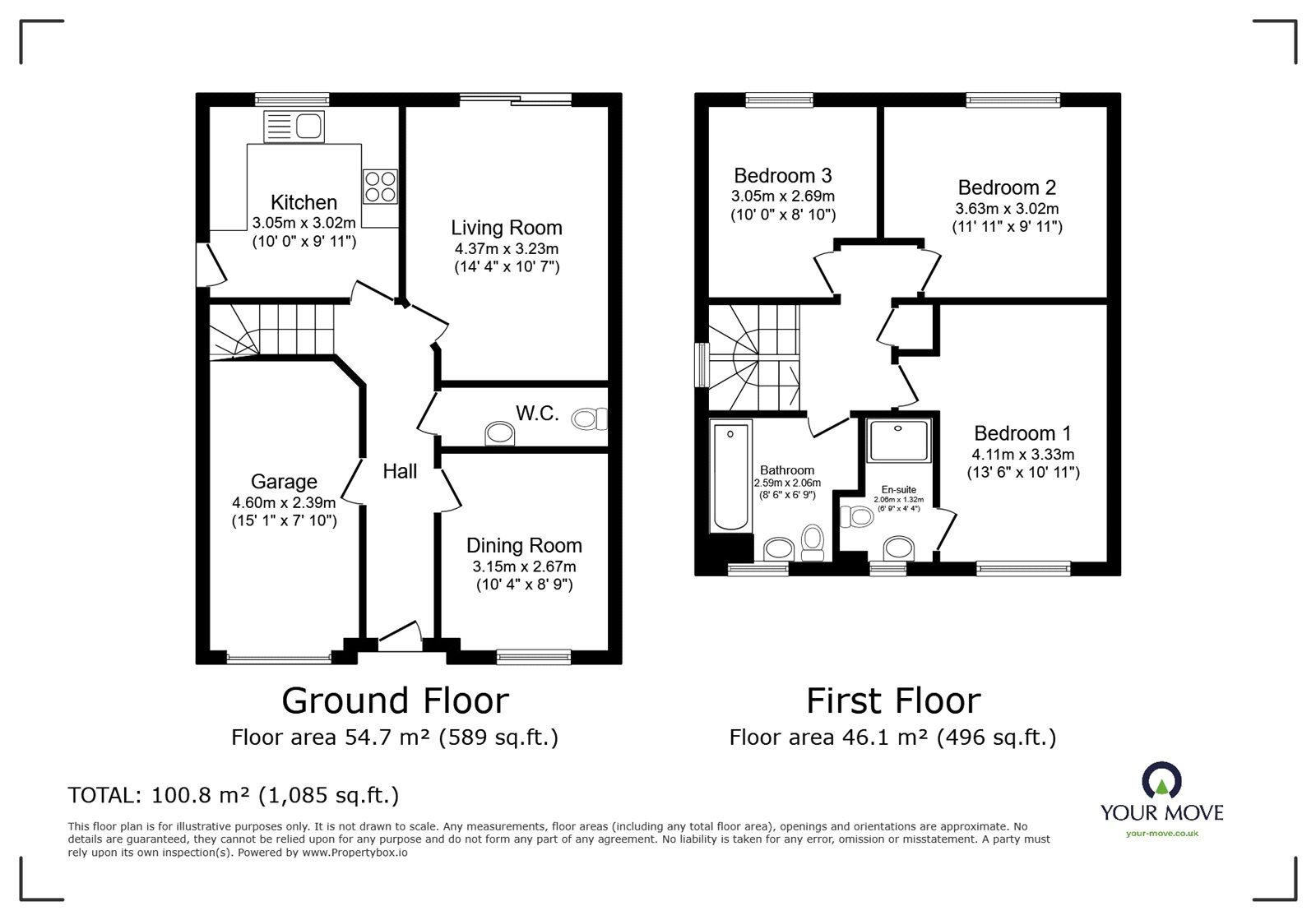 Floorplan of 3 bedroom Detached House for sale, Clarksville Close, Carlisle, Cumbria, CA1