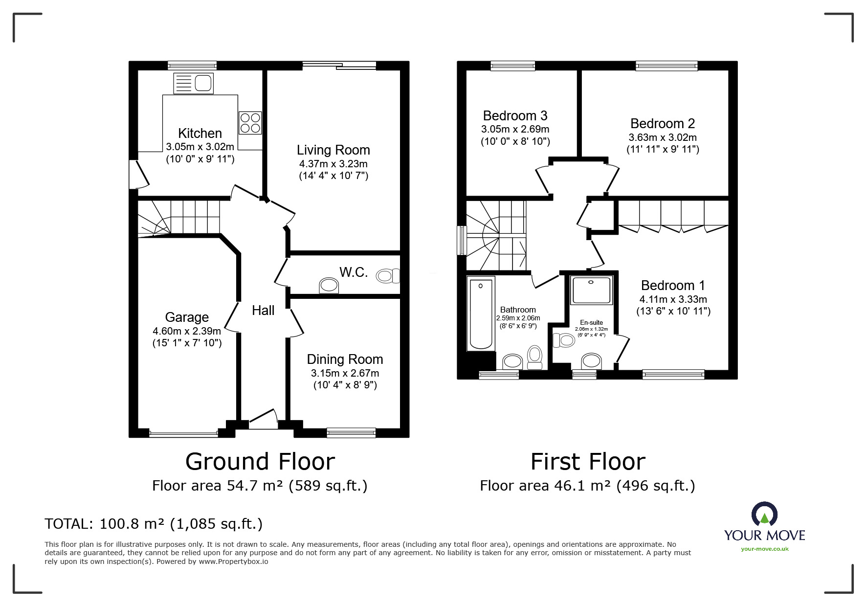 Floorplan of 3 bedroom Detached House for sale, Clarksville Close, Carlisle, Cumbria, CA1