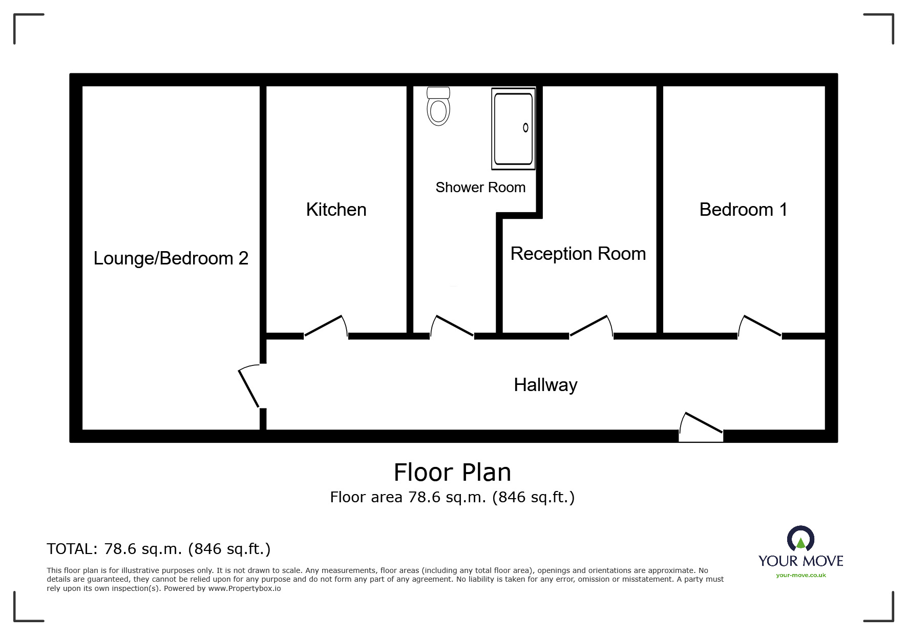 Floorplan of 2 bedroom  Flat to rent, Scovell Avenue, Rawmarsh, South Yorkshire, S62