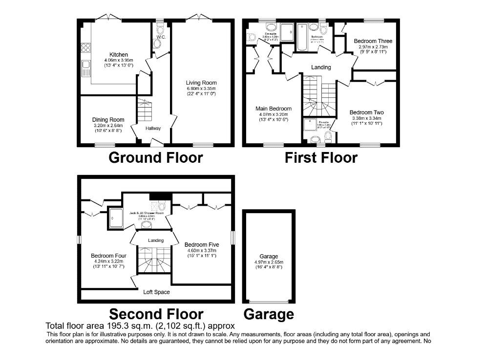 Floorplan of 5 bedroom Detached House for sale, Carson Avenue, Dinnington, South Yorkshire, S25