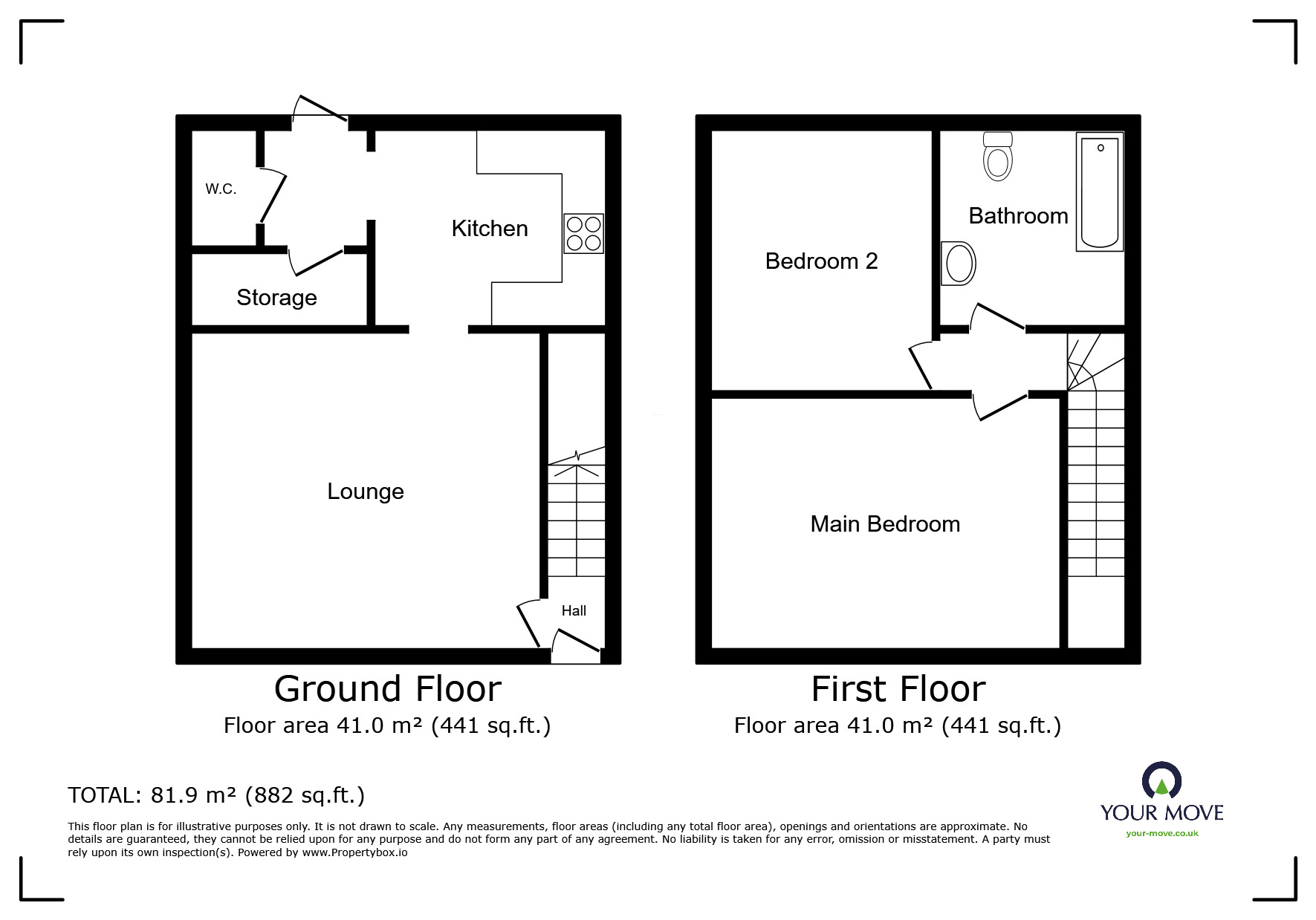 Floorplan of 2 bedroom Mid Terrace House to rent, Valentine Road, Sheffield, South Yorkshire, S5