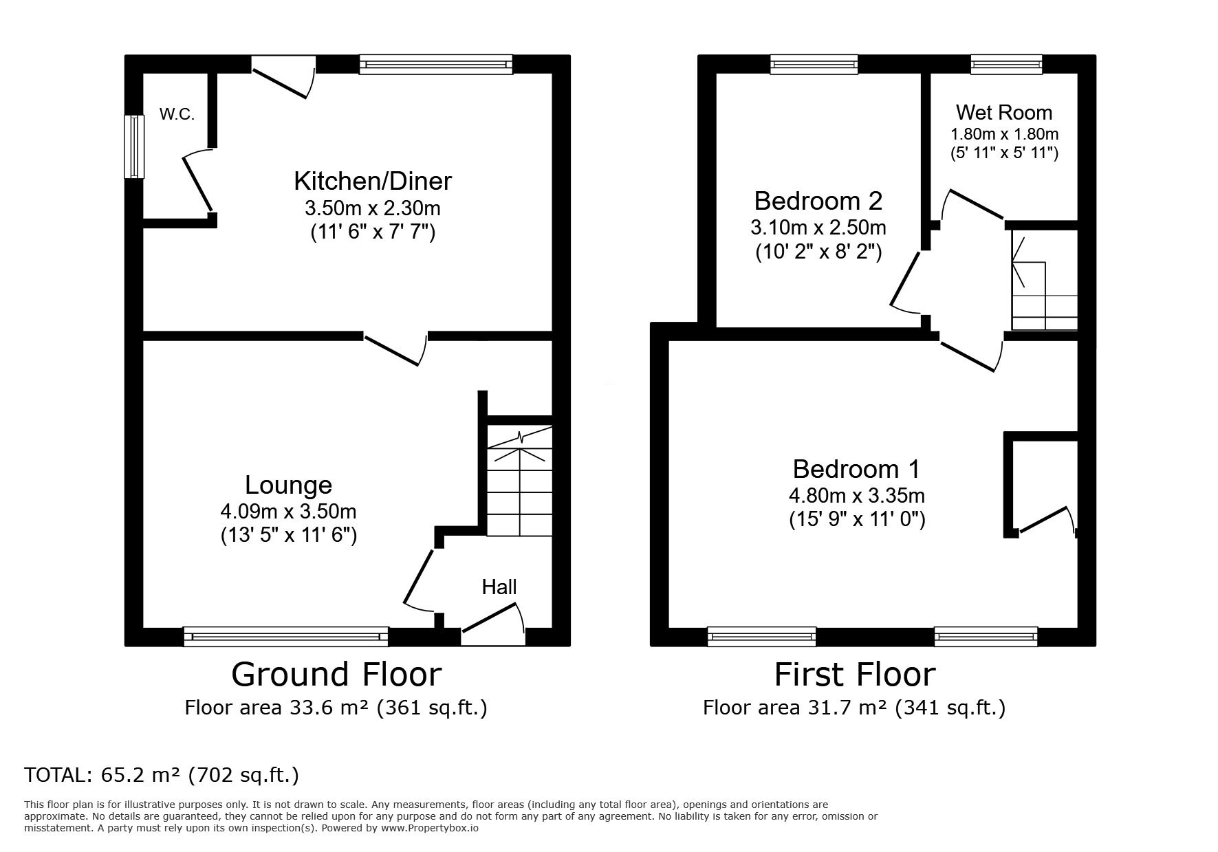 Floorplan of 2 bedroom Mid Terrace House for sale, Woolley Wood Road, Sheffield, South Yorkshire, S5