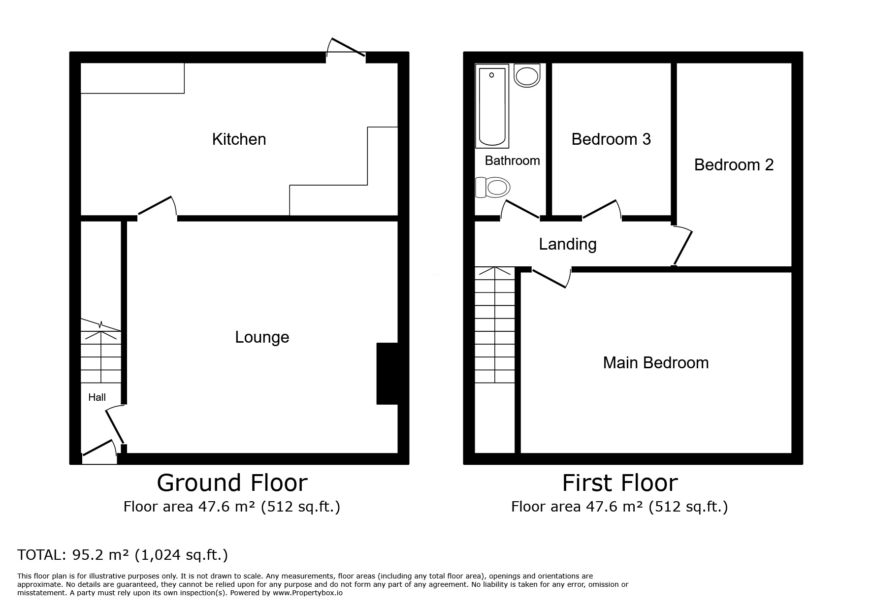 Floorplan of 3 bedroom Mid Terrace House to rent, Woolley Wood Road, Sheffield, South Yorkshire, S5