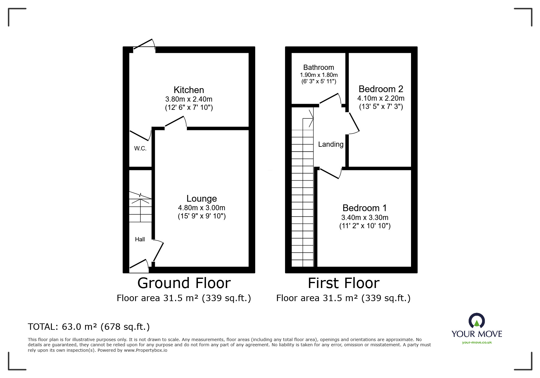 Floorplan of 2 bedroom Semi Detached House to rent, Yarlside Close, Sheffield, South Yorkshire, S5