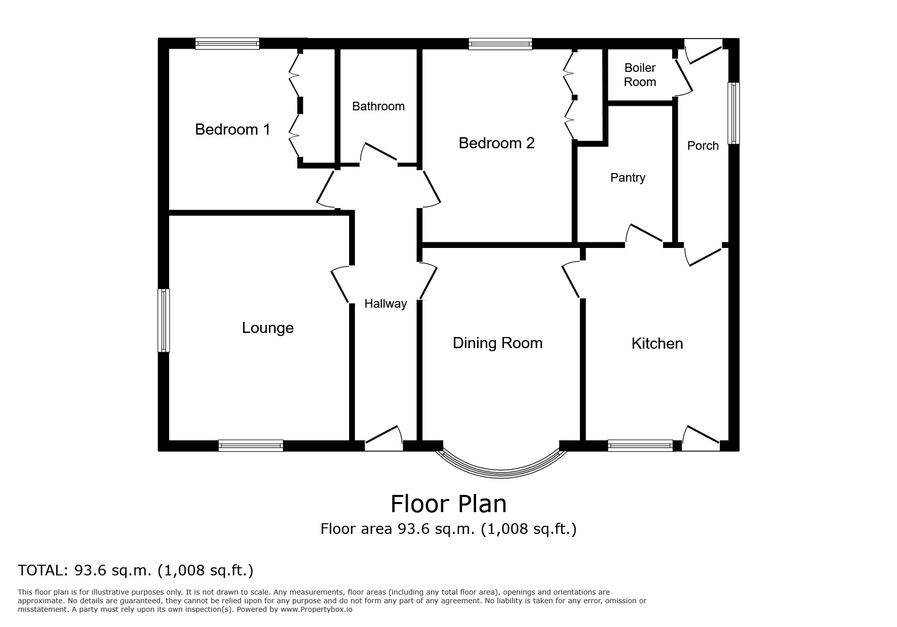 Floorplan of 2 bedroom Detached Bungalow for sale, Thompson Hill, High Green, Sheffield, S35