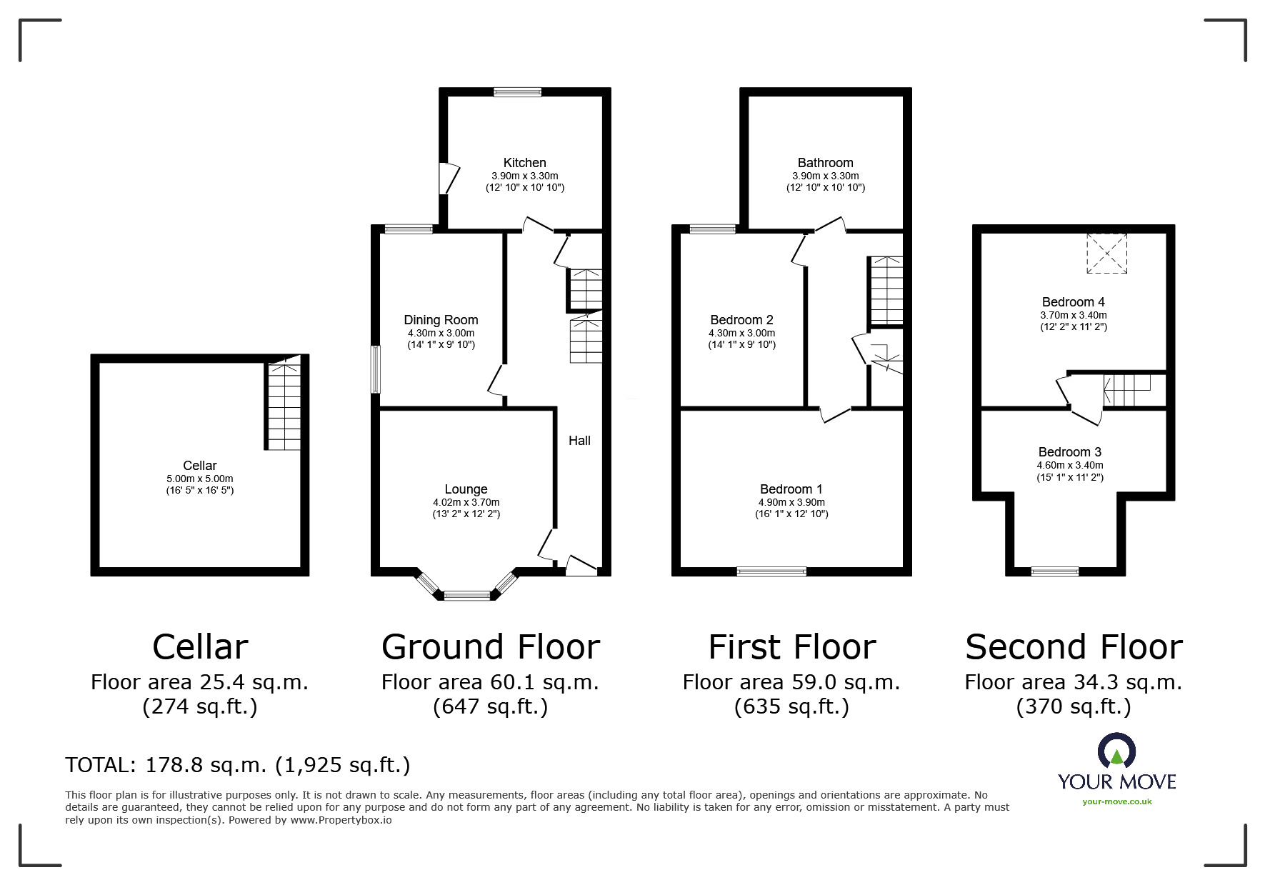 Floorplan of 4 bedroom End Terrace House for sale, Mortomley Lane, High Green, South Yorkshire, S35