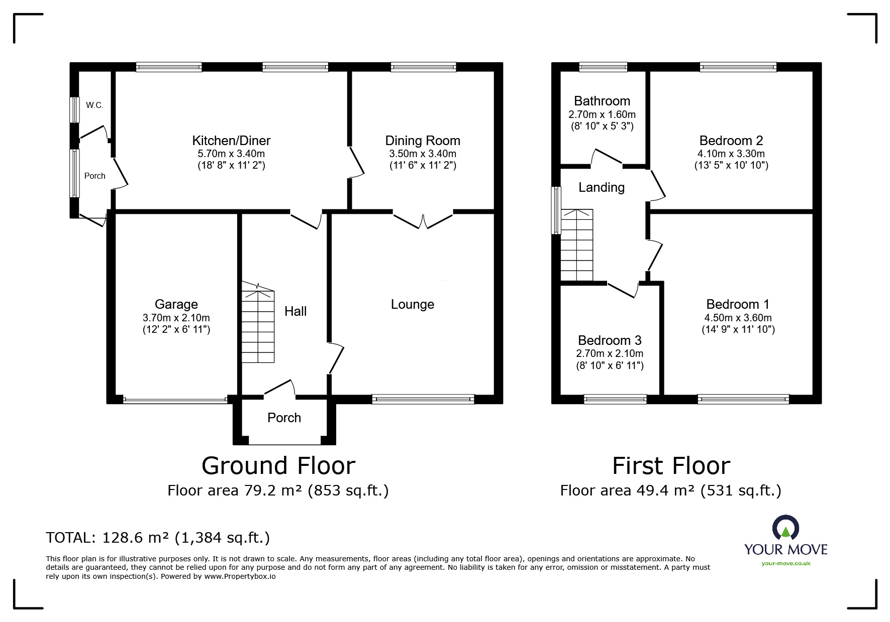 Floorplan of 3 bedroom Detached House for sale, Glenwood Crescent, Chapeltown, South Yorkshire, S35