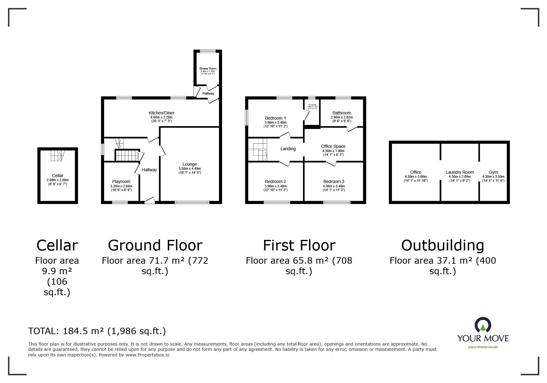 Floorplan of 3 bedroom Detached House for sale, Wortley Road, High Green, South Yorkshire, S35