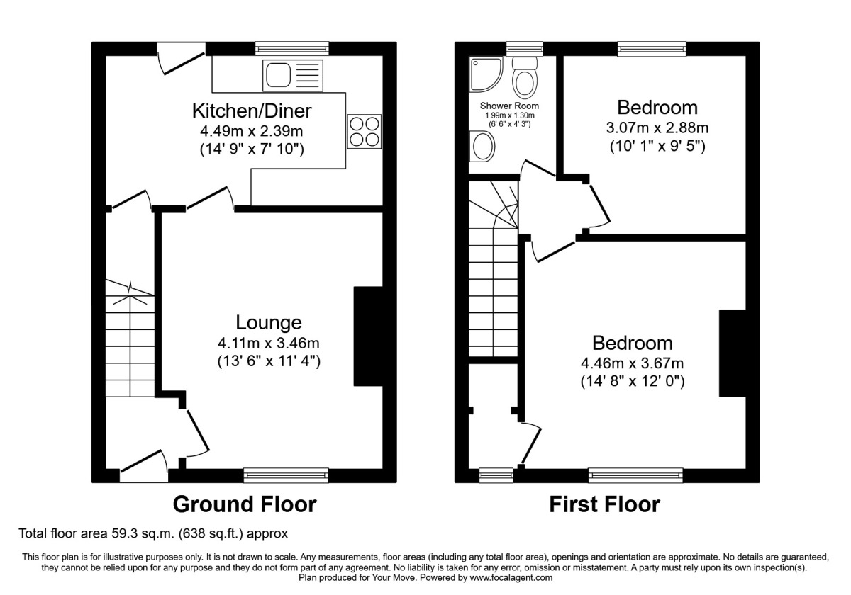 Floorplan of 2 bedroom Mid Terrace House for sale, Herries Place, Sheffield, S5