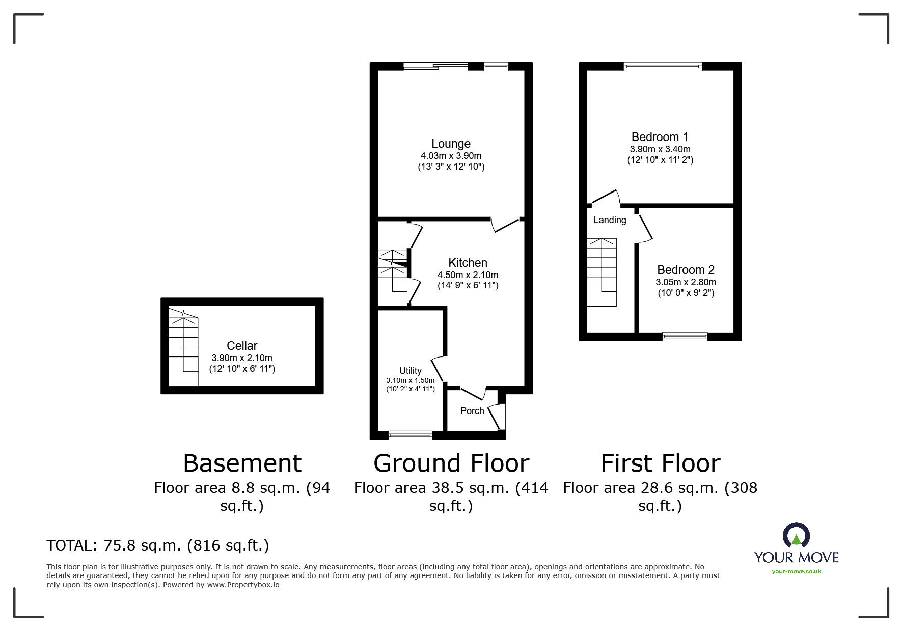 Floorplan of 2 bedroom Mid Terrace House for sale, Station Road, Chapeltown, South Yorkshire, S35