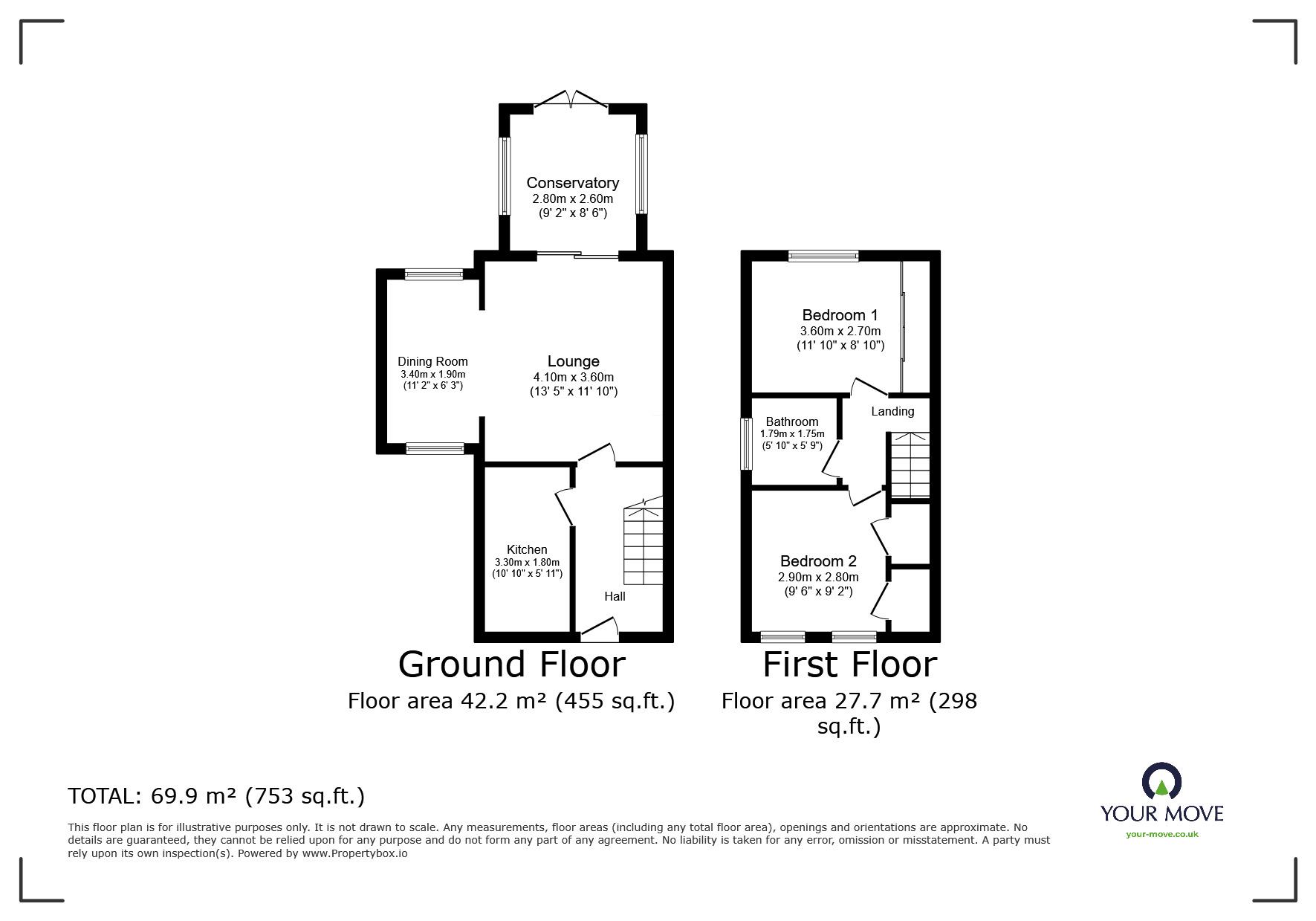 Floorplan of 2 bedroom Semi Detached House for sale, Sandpiper Road, Thorpe Hesley, South Yorkshire, S61