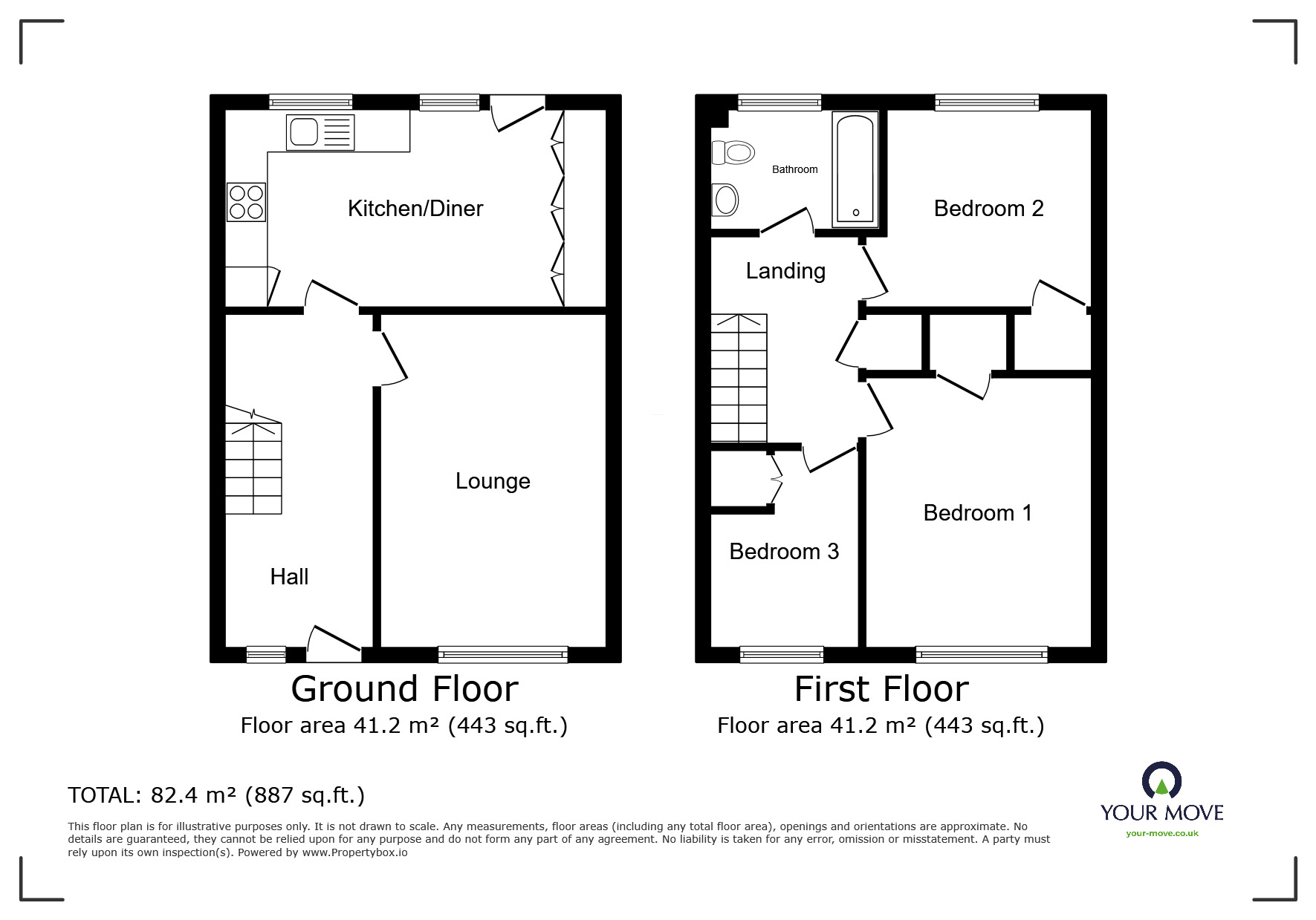 Floorplan of 3 bedroom Mid Terrace House for sale, Hazelshaw Gardens, Sheffield, S35