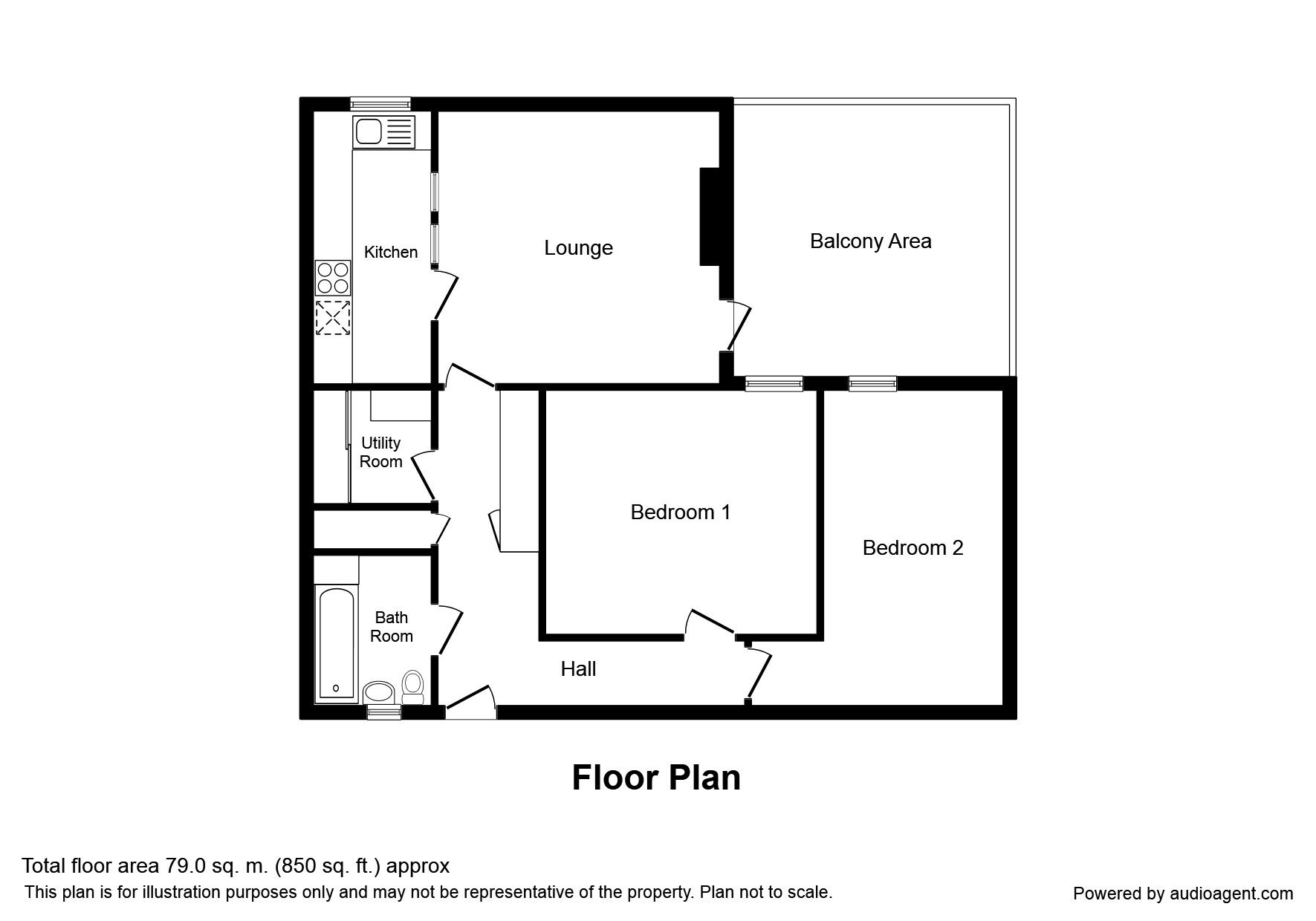 Floorplan of 2 bedroom  Flat for sale, Stanwell Close, Sheffield, S9