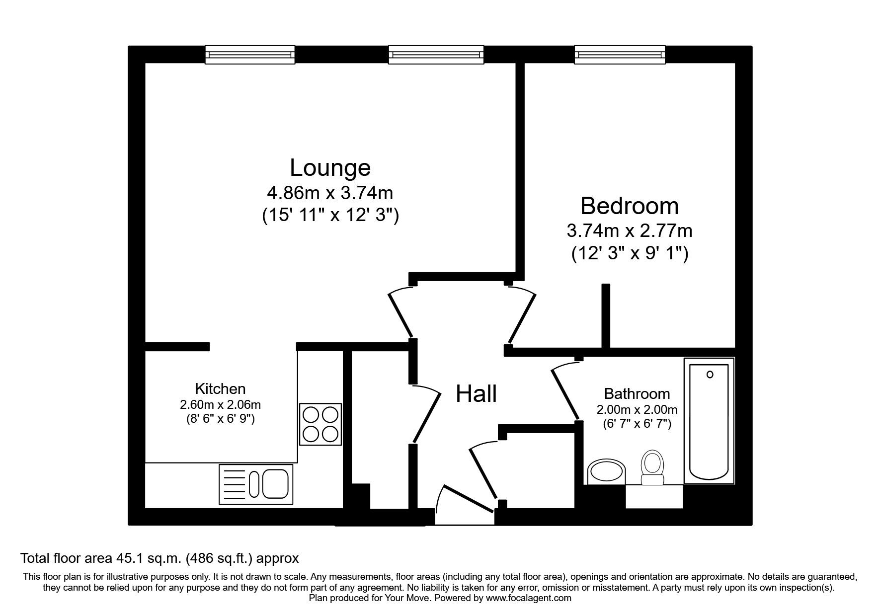 Floorplan of 1 bedroom  Flat for sale, High Street, Chatham, Kent, ME4