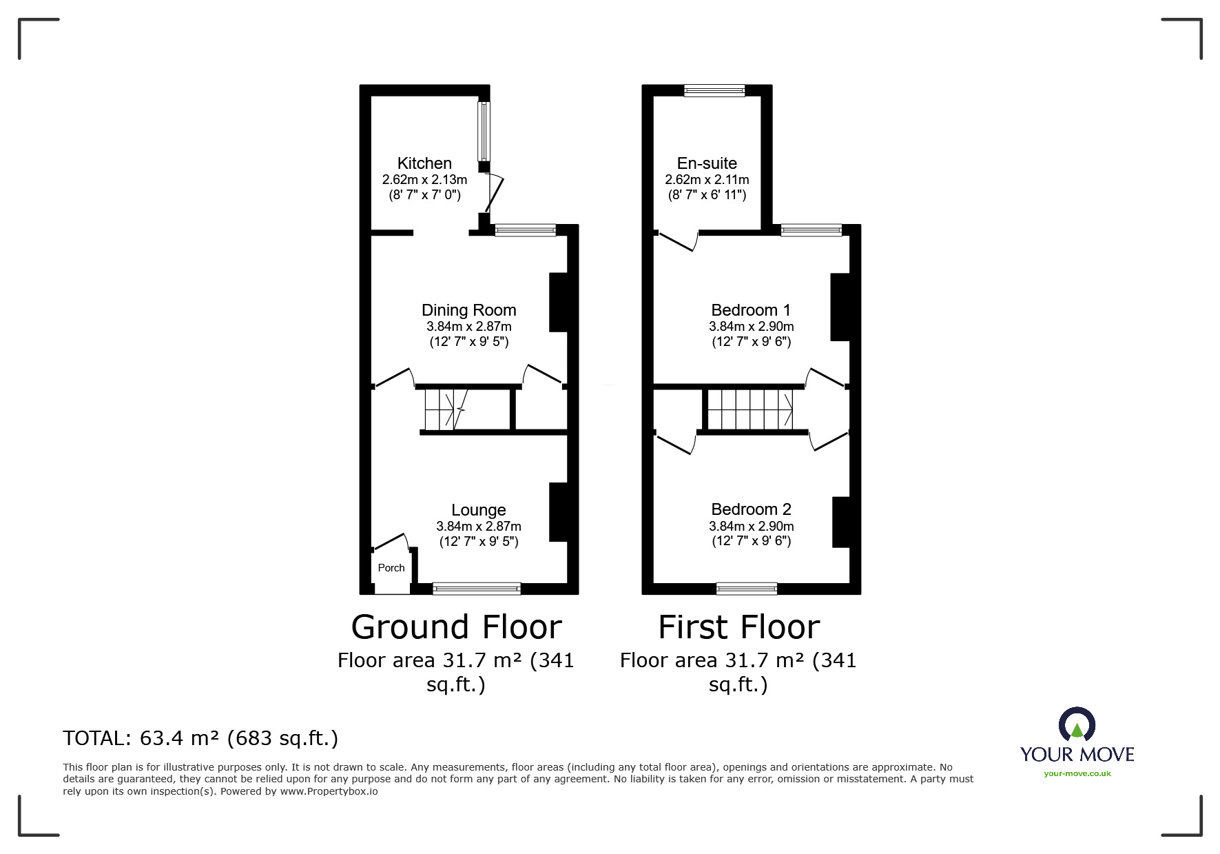 Floorplan of 2 bedroom Mid Terrace House for sale, Sydney Road, Chatham, Kent, ME4