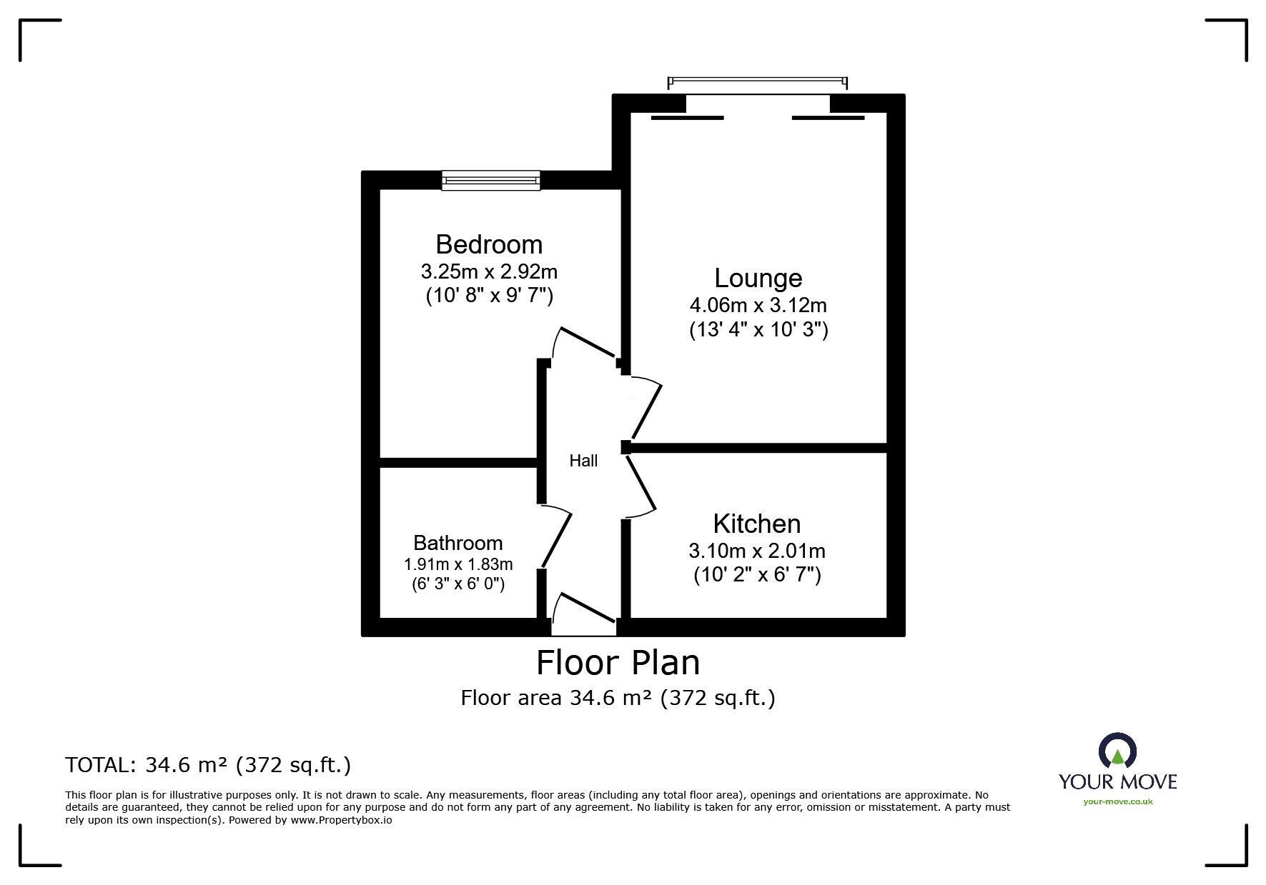 Floorplan of 1 bedroom  Flat for sale, Edward Court, Capstone Road, Kent, ME5