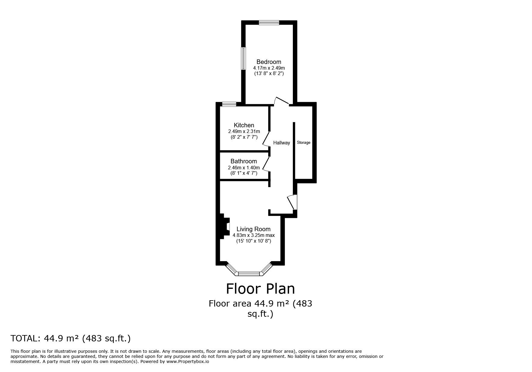 Floorplan of 1 bedroom  Flat for sale, Ordnance Terrace, Chatham, Kent, ME4