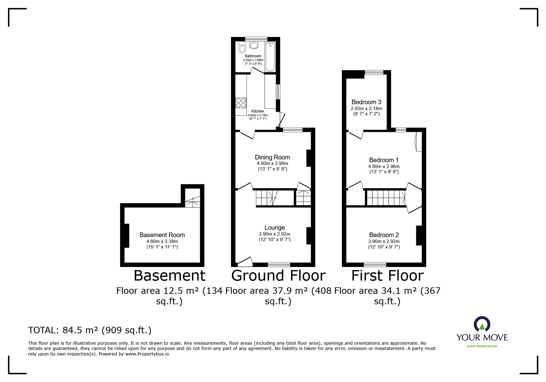 Floorplan of 3 bedroom  House for sale, Otway Street, Chatham, Kent, ME4