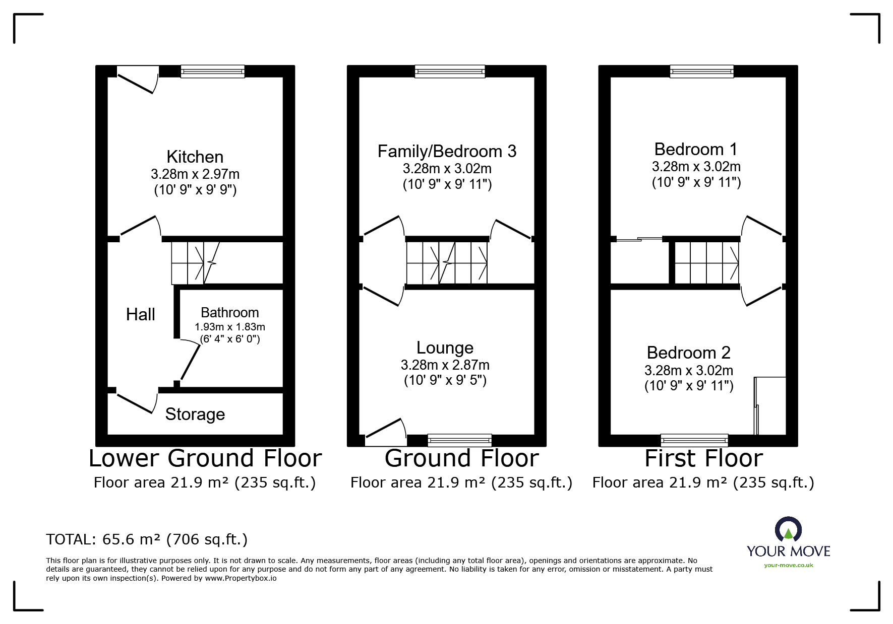 Floorplan of 3 bedroom End Terrace House to rent, Constitution Road, Chatham, Kent, ME5