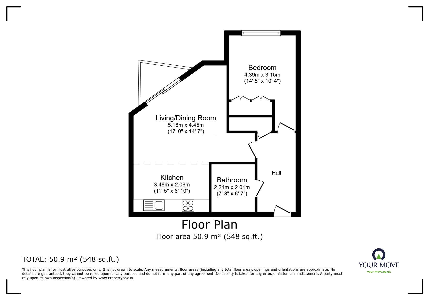 Floorplan of 1 bedroom  Flat for sale, Barrier Road, Chatham, Kent, ME4