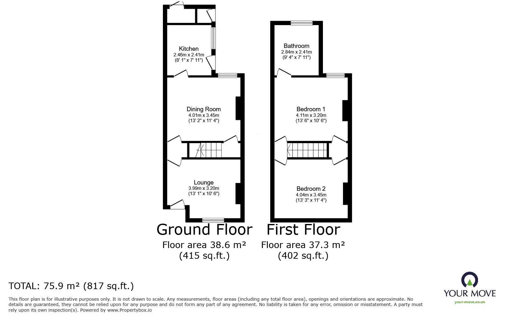 Floorplan of 2 bedroom End Terrace House for sale, Pheasant Road, Chatham, Kent, ME4