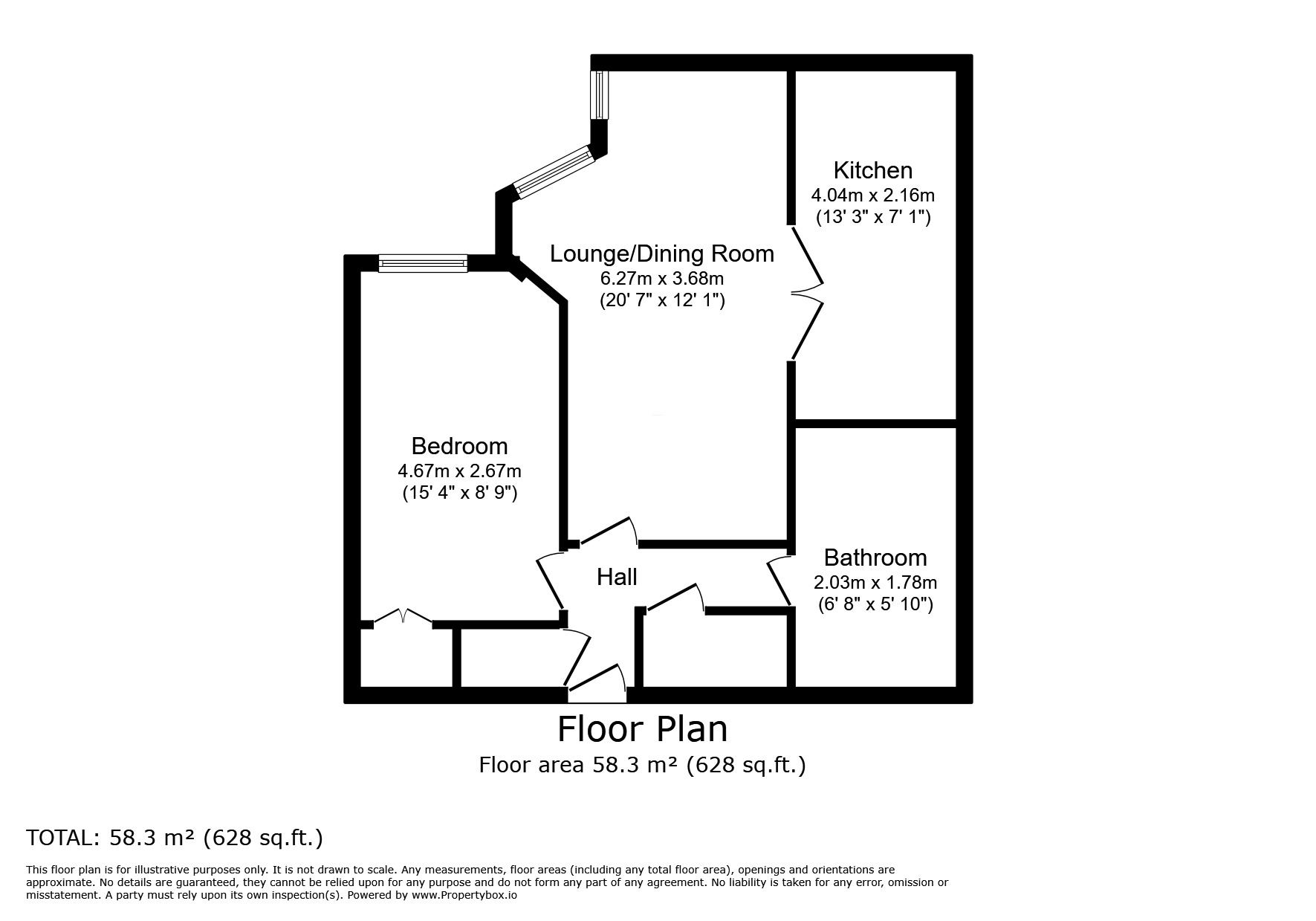 Floorplan of 1 bedroom  Flat for sale, High Street, Chatham, Kent, ME4