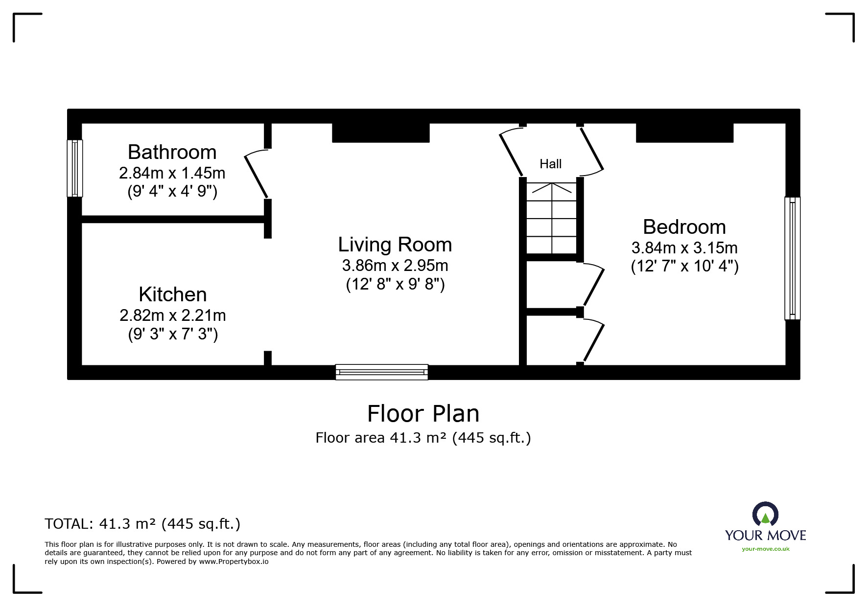 Floorplan of 1 bedroom  Flat for sale, Waghorn Street, Chatham, Kent, ME4