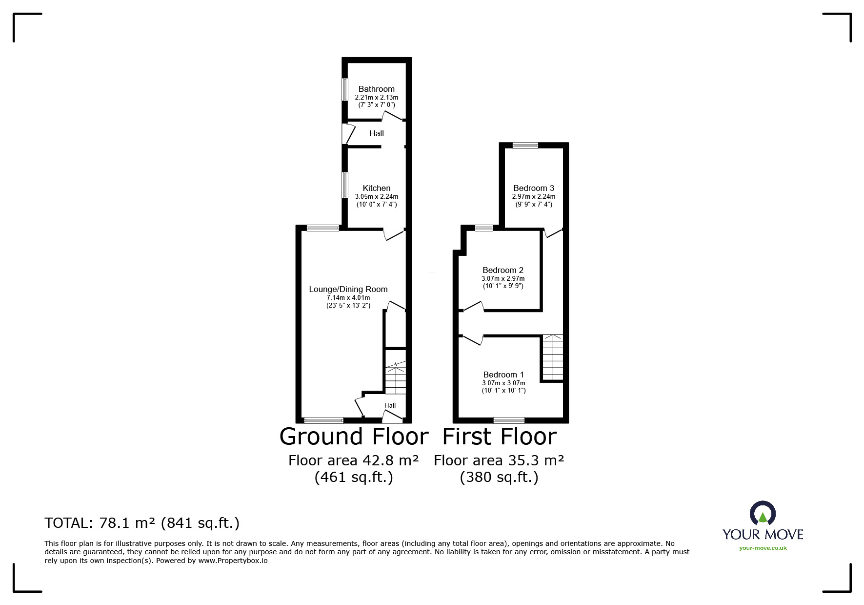 Floorplan of 3 bedroom Mid Terrace House for sale, East Street, Chatham, Kent, ME4