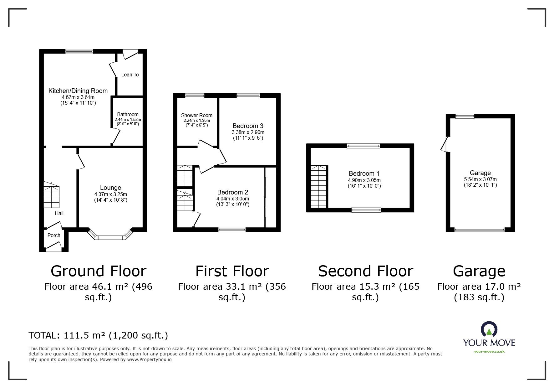 Floorplan of 3 bedroom Mid Terrace House for sale, Castle Road, Chatham, Kent, ME4