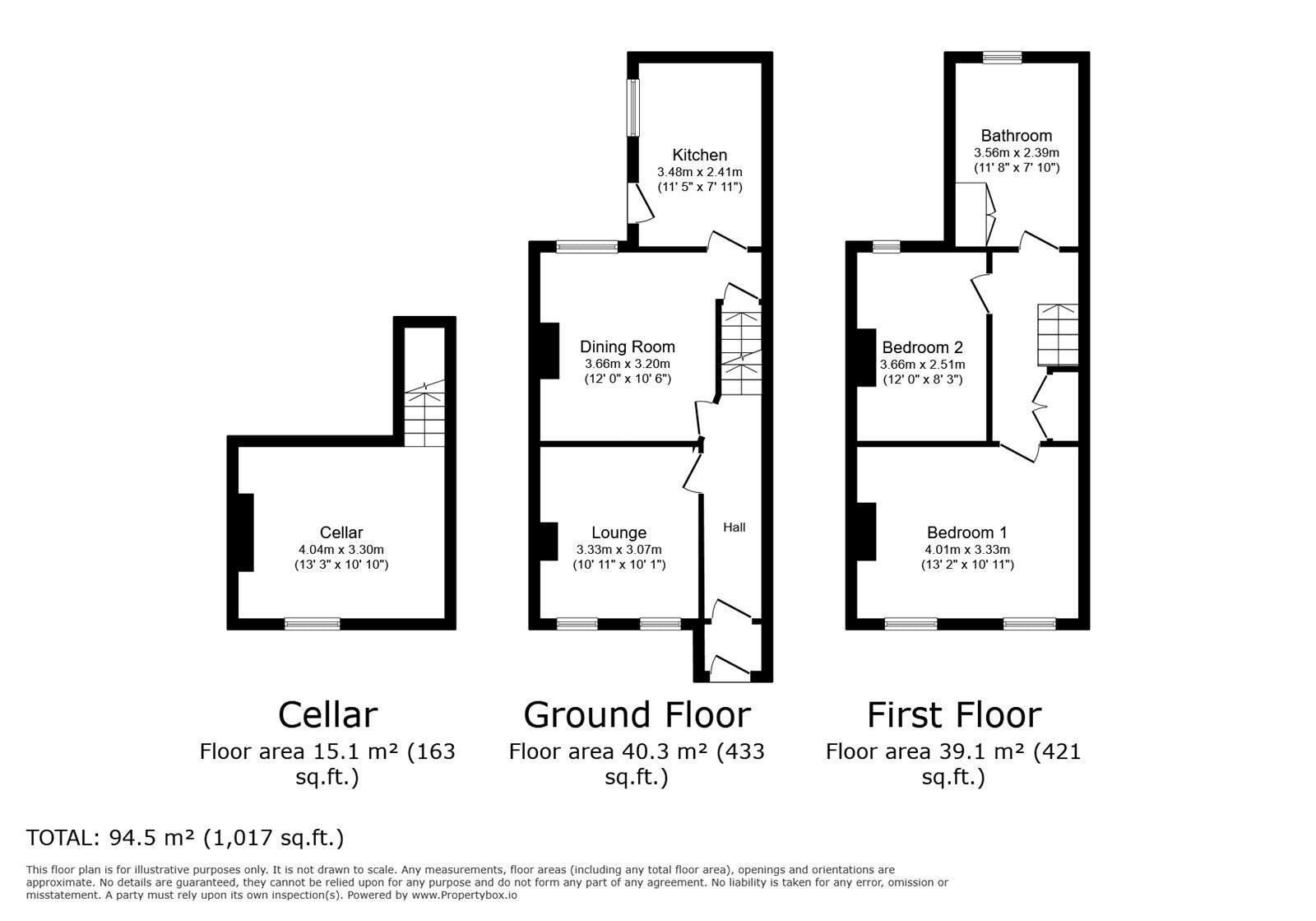 Floorplan of 2 bedroom Mid Terrace House to rent, Neville Road, Chatham, Kent, ME4