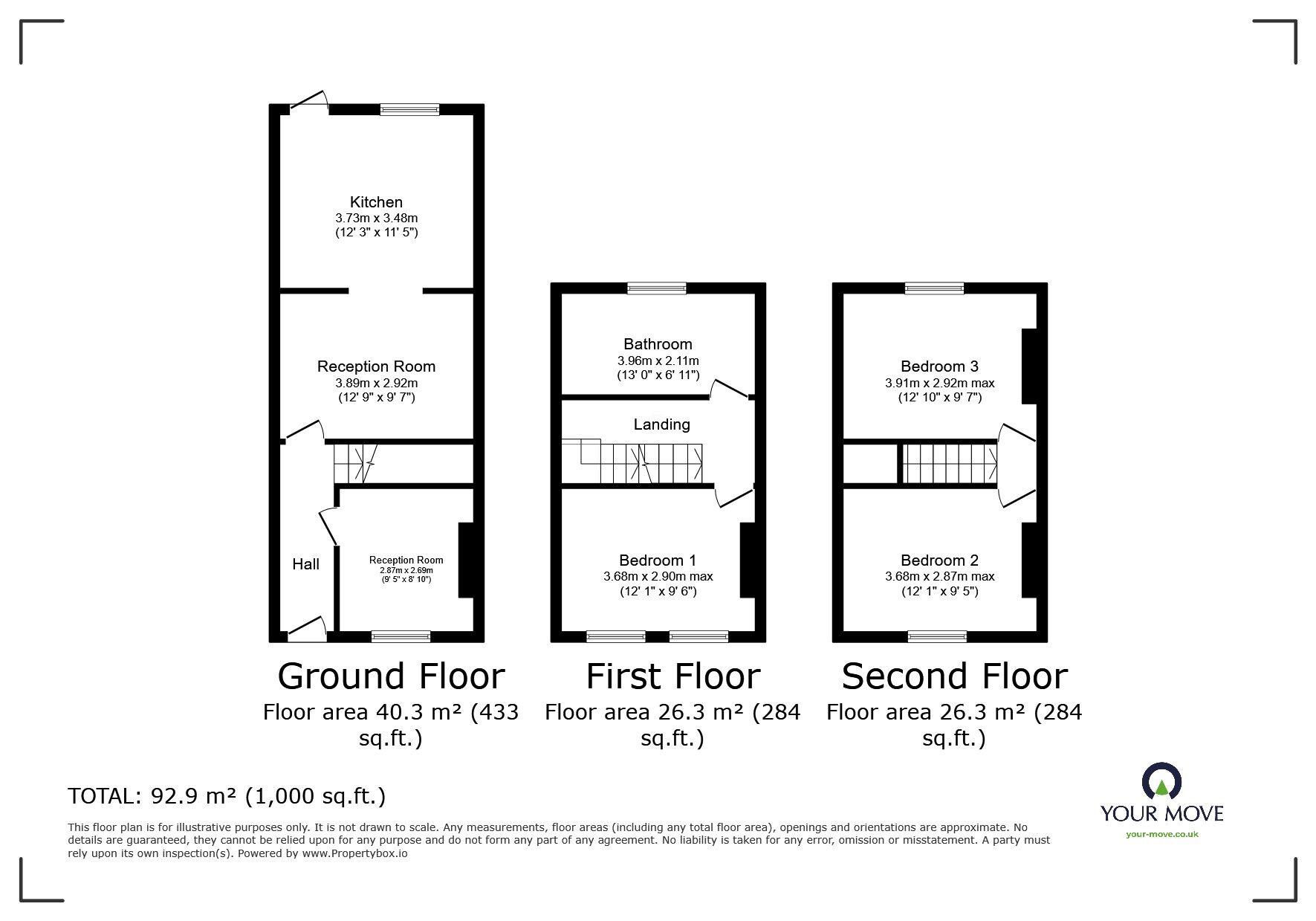 Floorplan of 3 bedroom Mid Terrace House for sale, Luton Road, Chatham, Kent, ME4