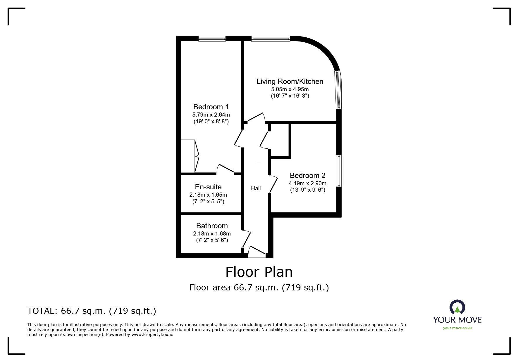 Floorplan of 2 bedroom  Flat for sale, Chatham Quays, Dock Head Road, Kent, ME4