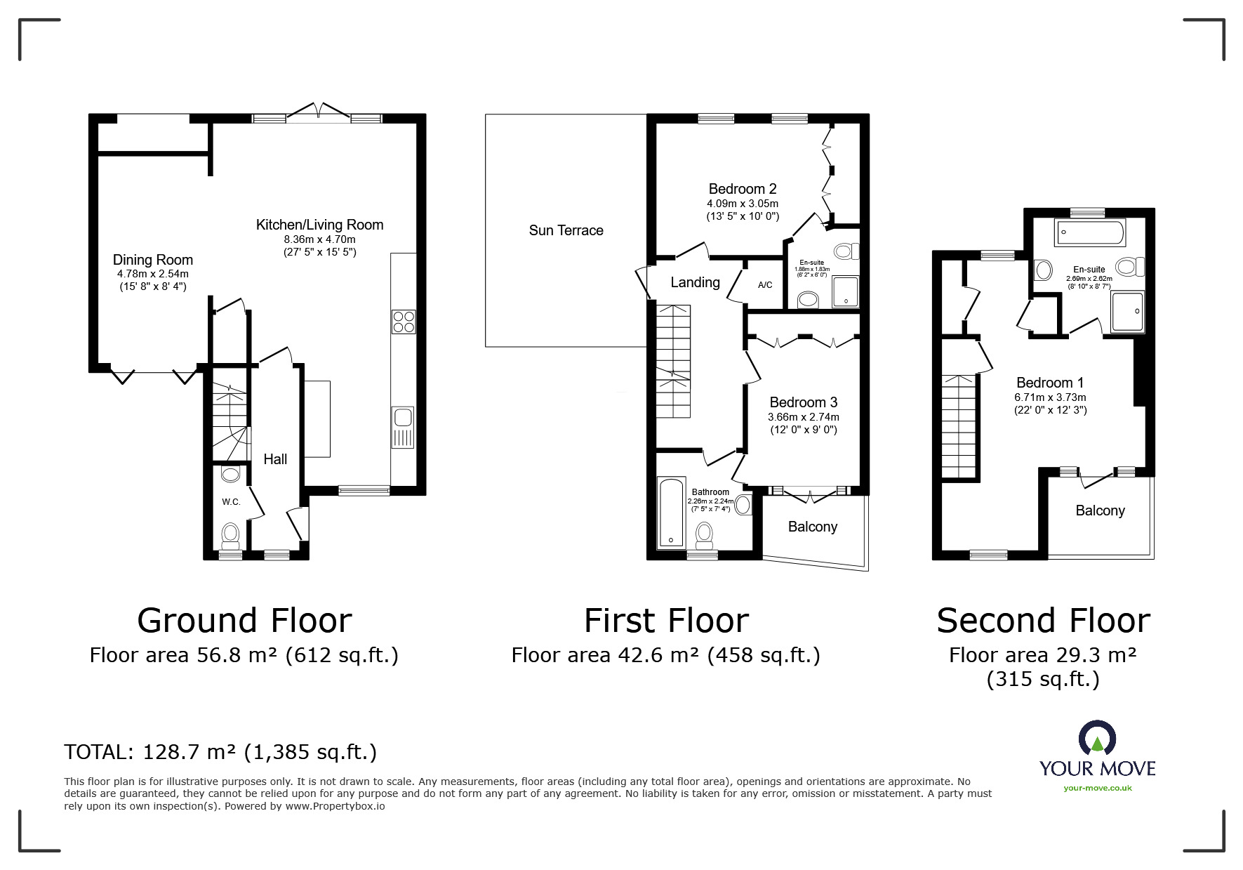 Floorplan of 3 bedroom  House for sale, Henrietta Chase, St. Marys Island, Kent, ME4