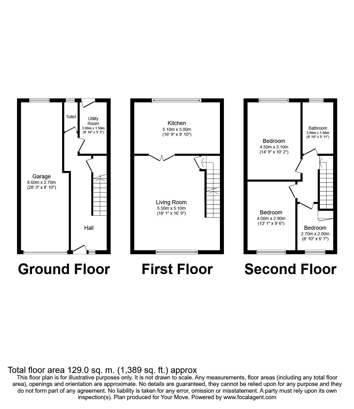 Floorplan of 3 bedroom Mid Terrace House to rent, Dene Road, Wylam, Northumberland, NE41