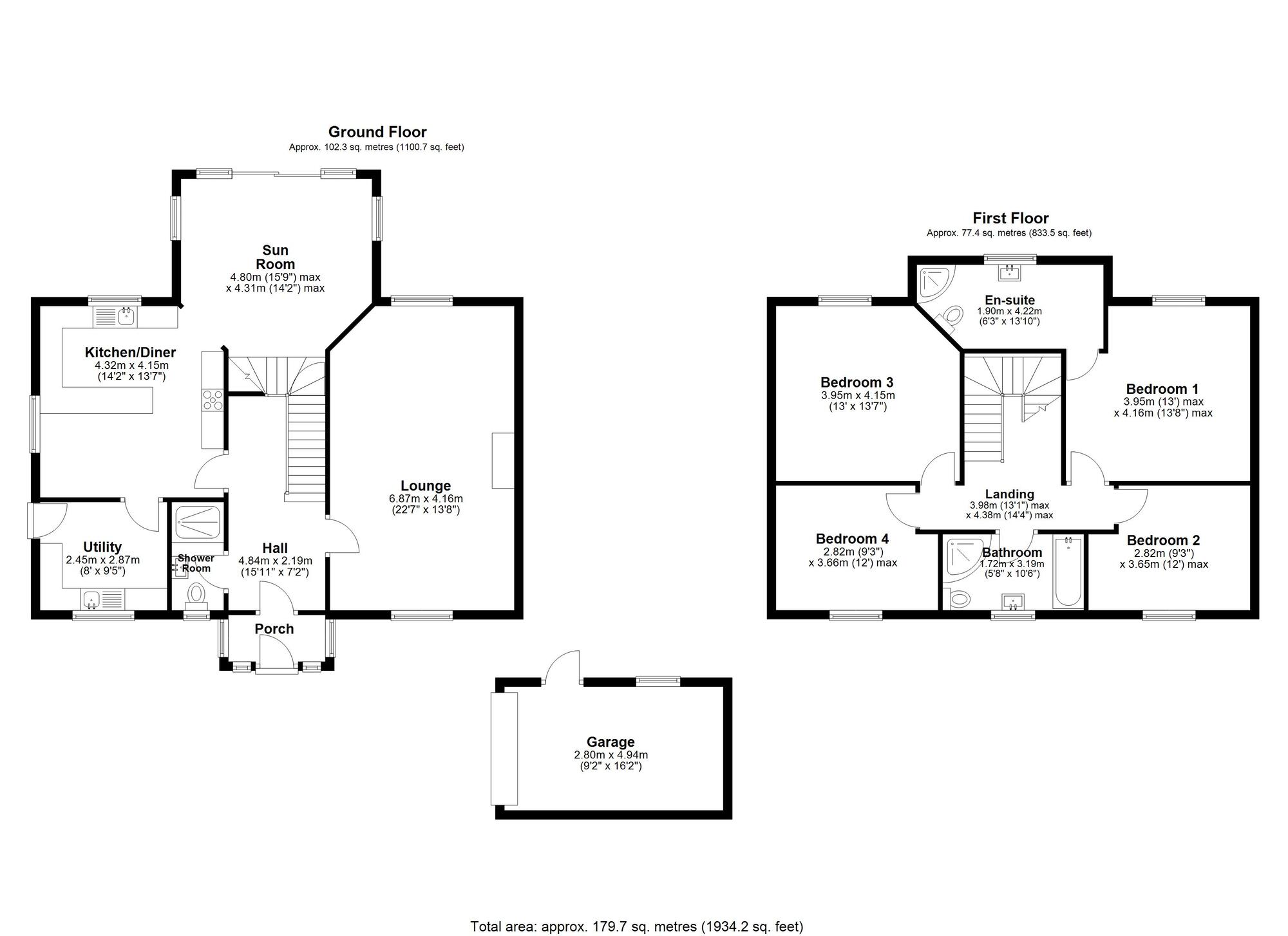 Floorplan of 4 bedroom Detached House for sale, South Road, Prudhoe, Northumberland, NE42