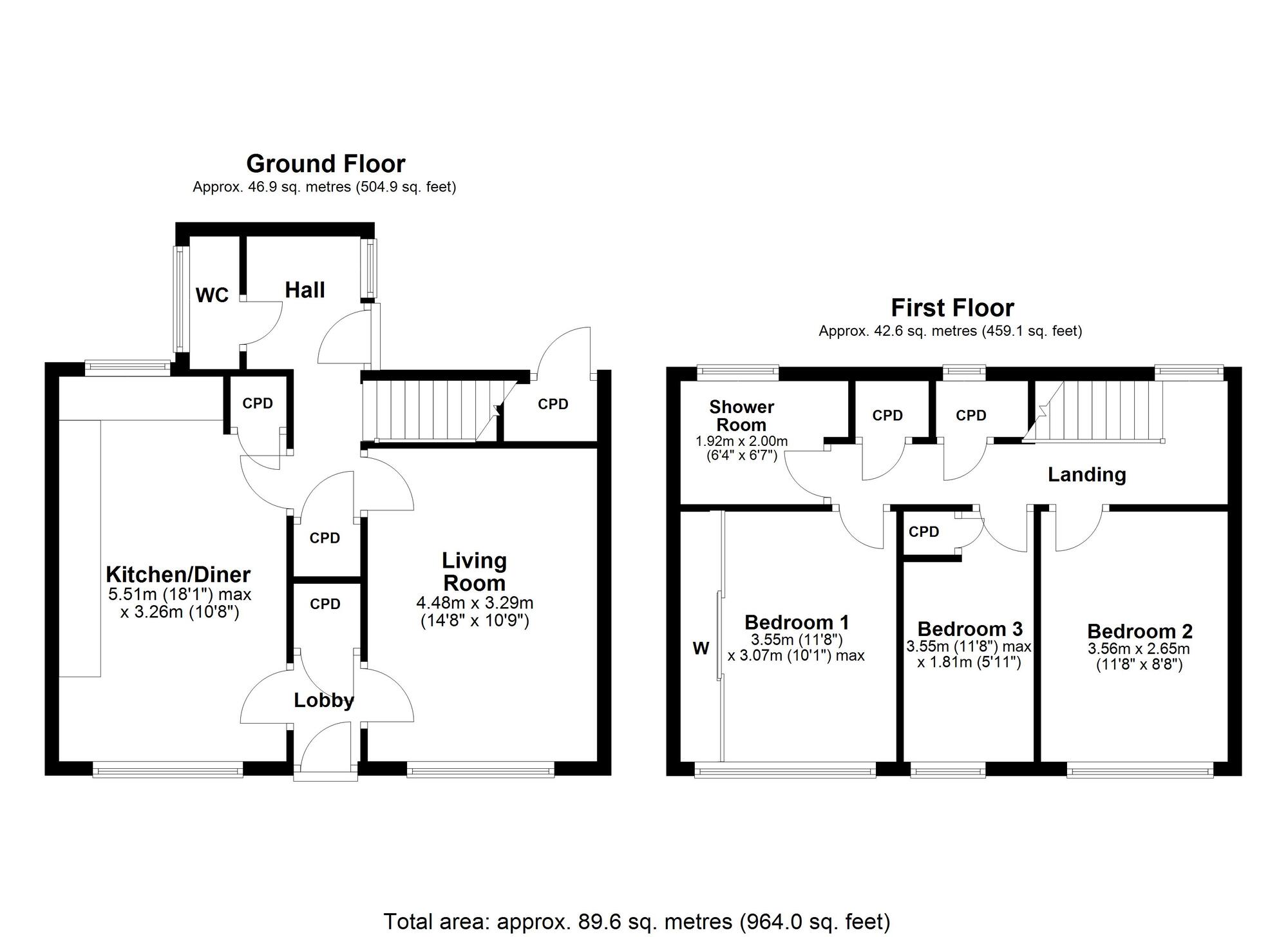 Floorplan of 3 bedroom Mid Terrace House for sale, Fairfields, Ryton, NE40