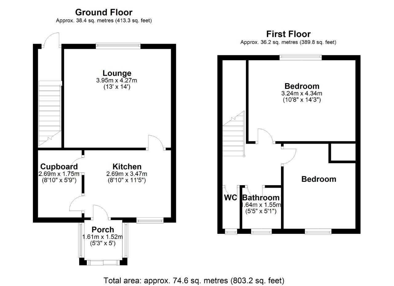 Floorplan of 2 bedroom  House for sale, Eden Dale, Ryton, Tyne and Wear, NE40