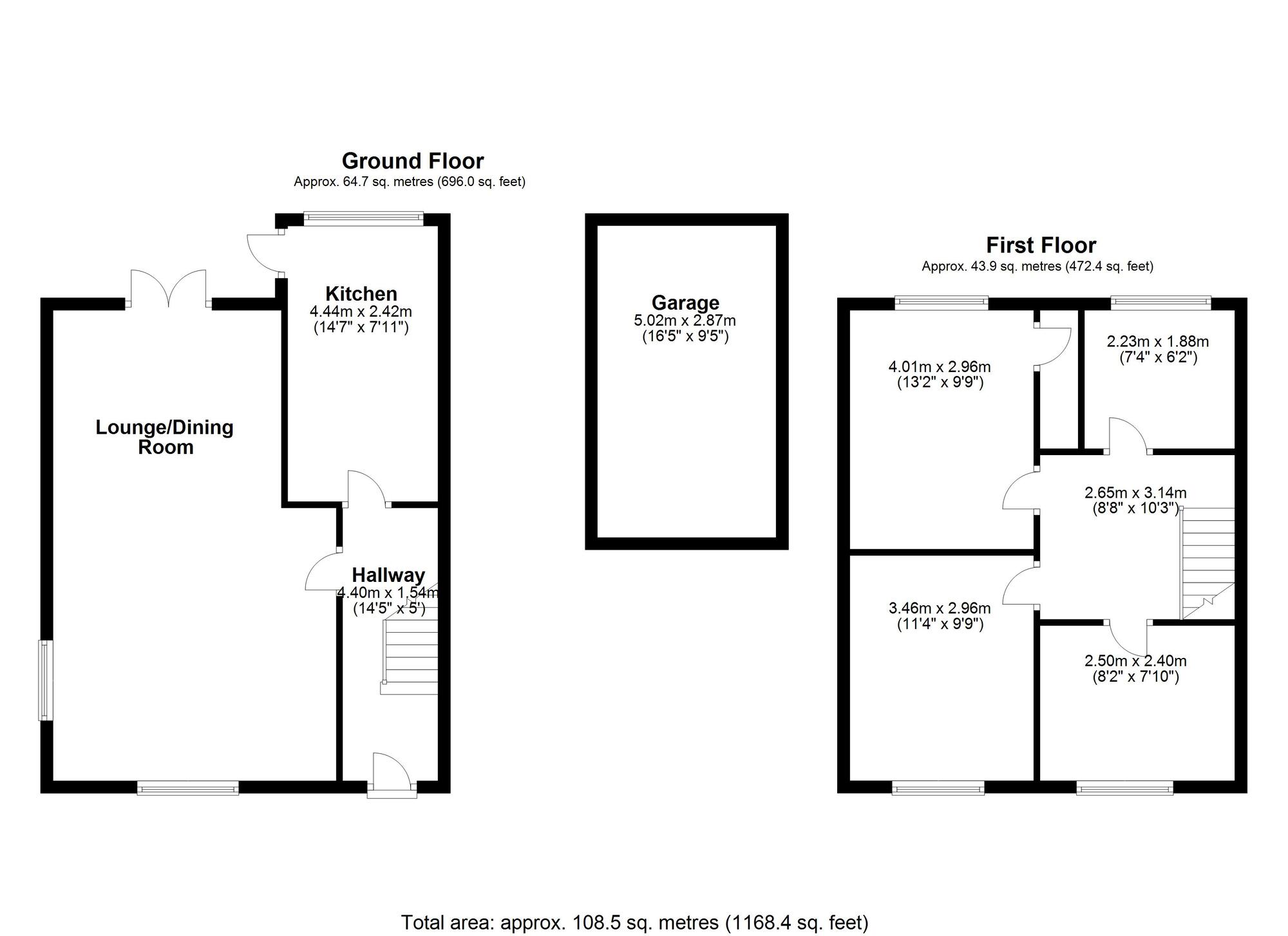 Floorplan of 3 bedroom End Terrace House for sale, Pent Court, Lead Road, Ryton, NE40