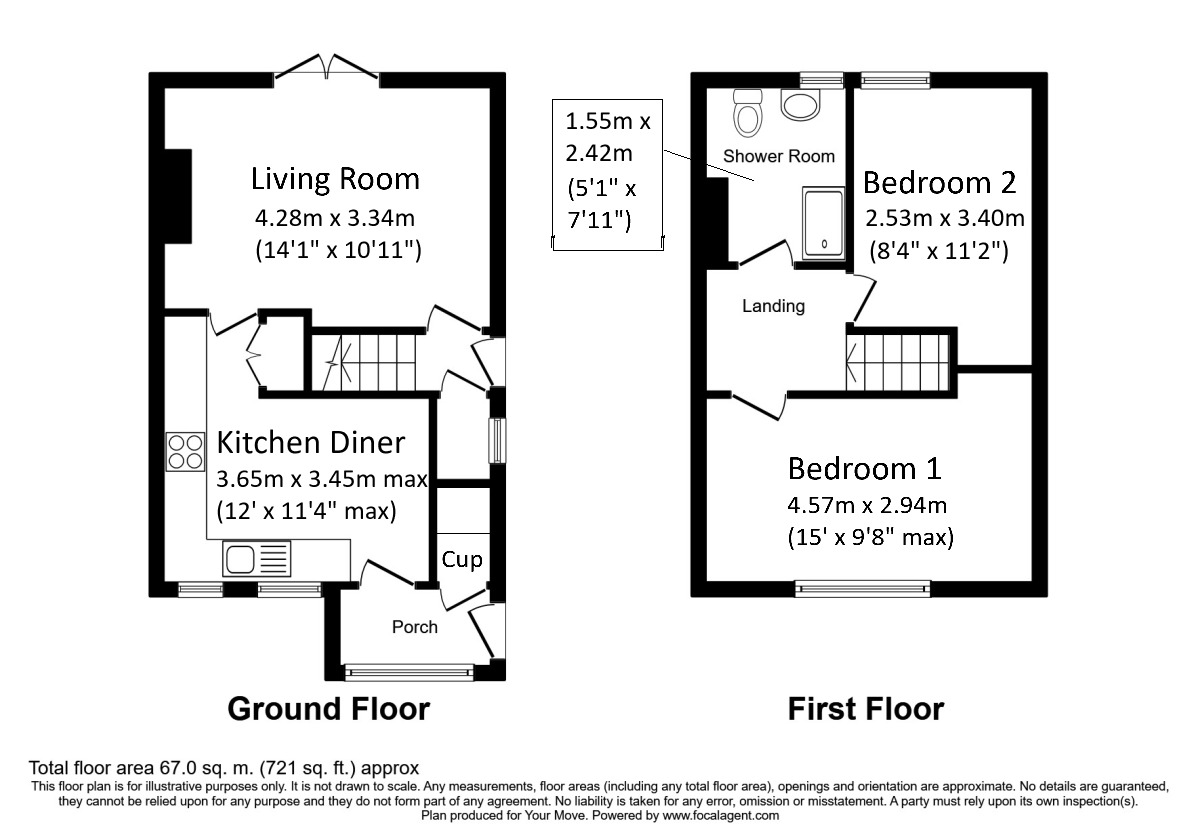 Floorplan of 2 bedroom Semi Detached House for sale, Burnhills Gardens, Greenside, Tyne and Wear, NE40